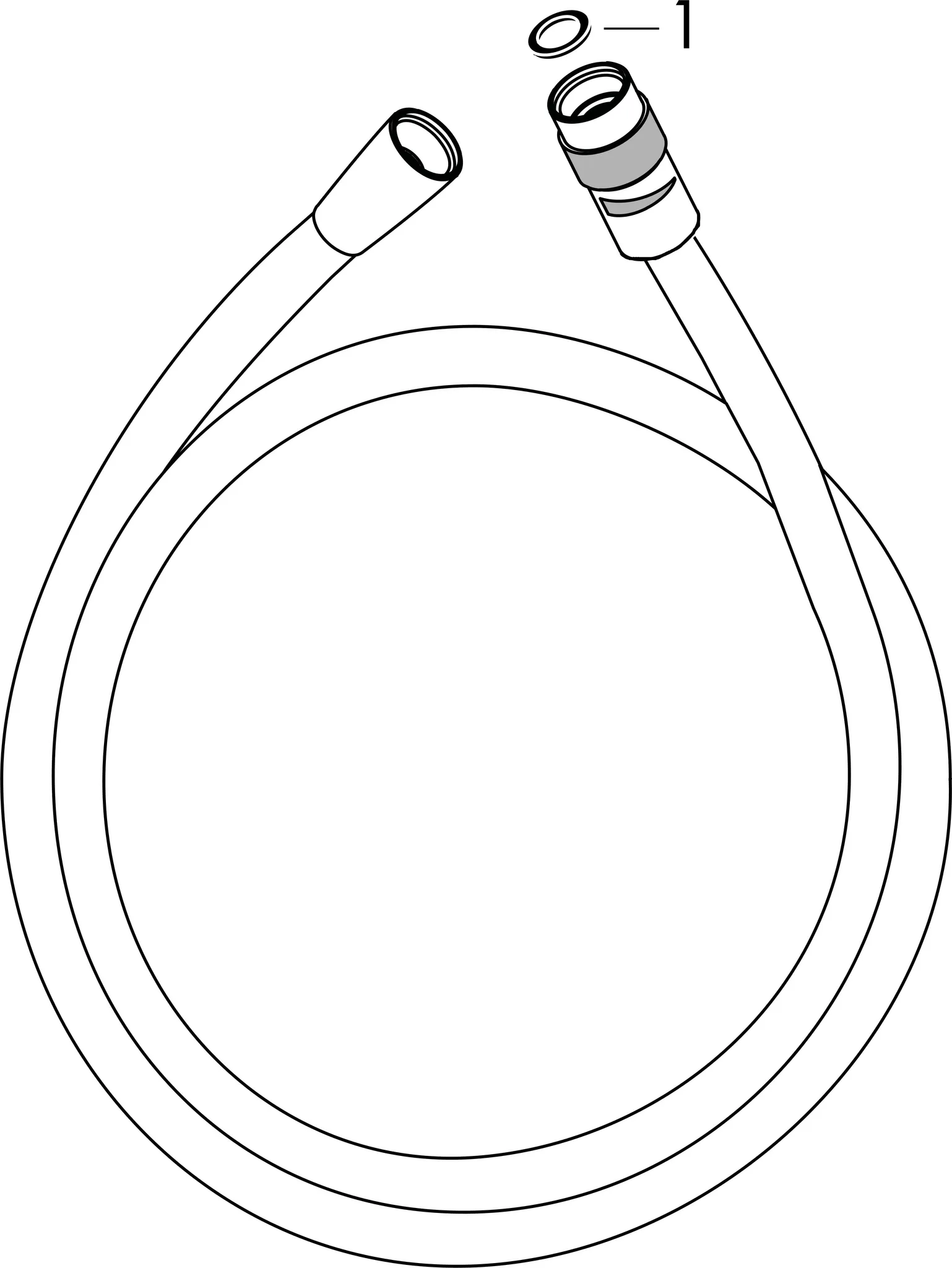 Hansgrohe AXOR Anschl/Halter, Brauseschlauch 1,25 m mit Volumenkontrolle, Chrom