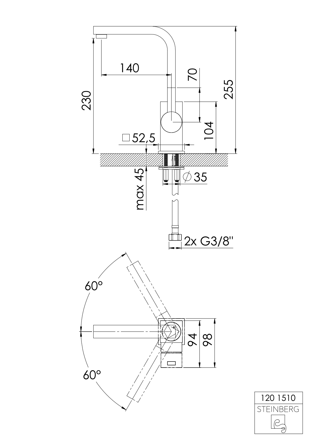 Serie 120 Waschtisch-Einhebelmischbatterie ohne Ablaufgarnitur, Ausladung: 14 cm chrom