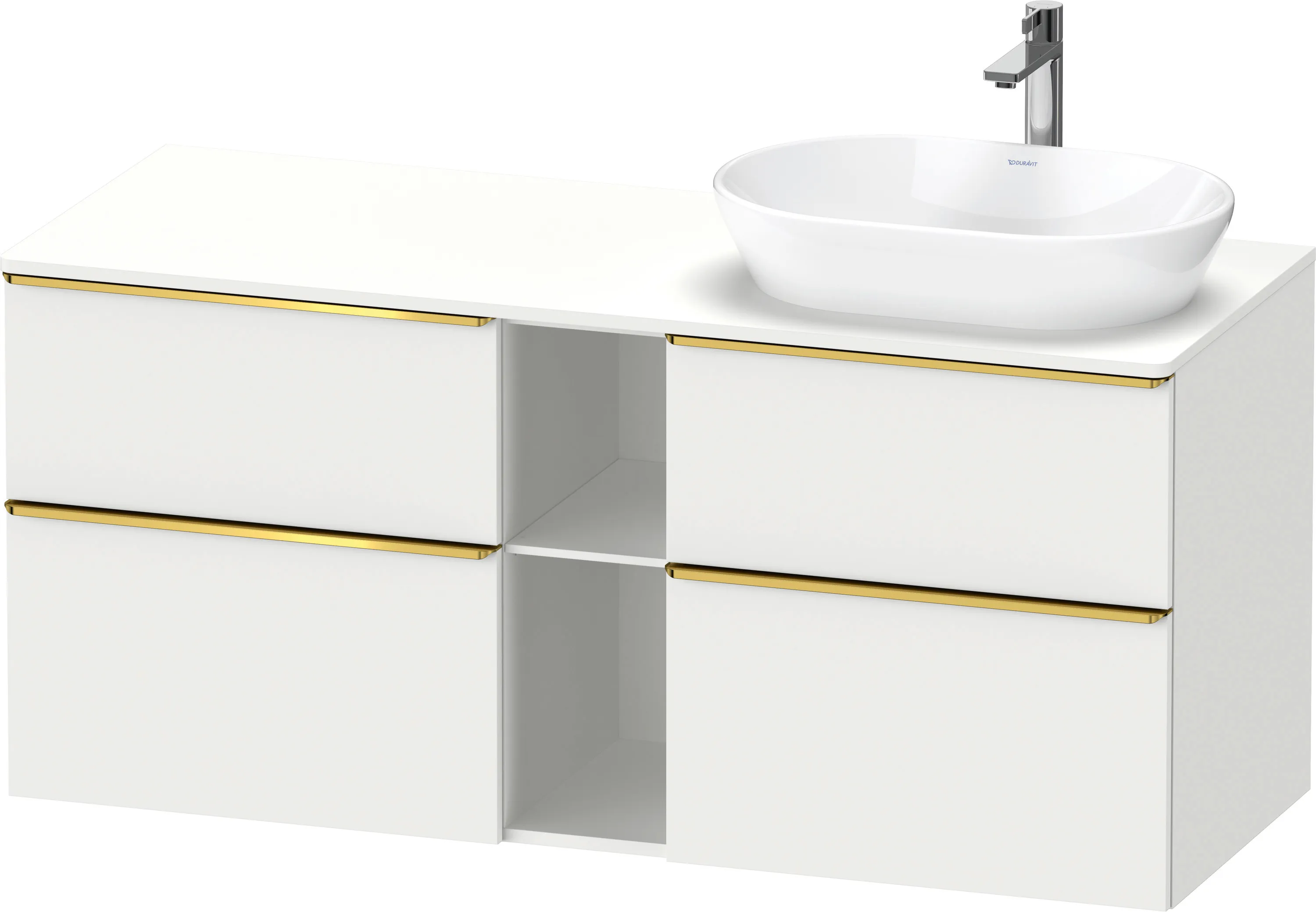 Duravit Waschtischunterschrank wandhängend „D-Neo“ 140 × 66,4 × 55 cm Weiß Matt