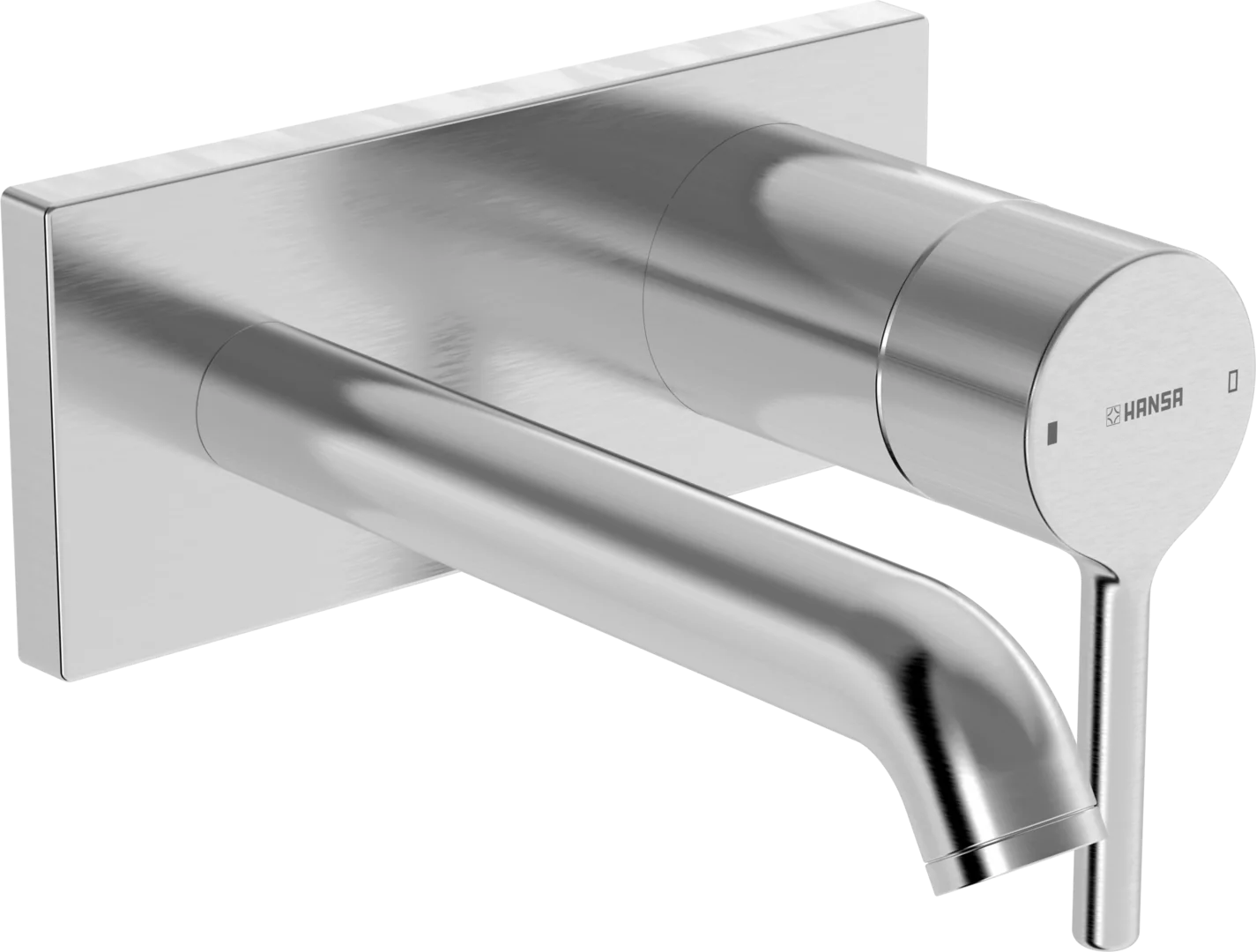 HansaVANTIS Style Waschtischarmatur EHM FM-Set f. WT-Batt. HansaVANTIS Style 5480 Rosette eckig 179 mm Stahl gebürstet
