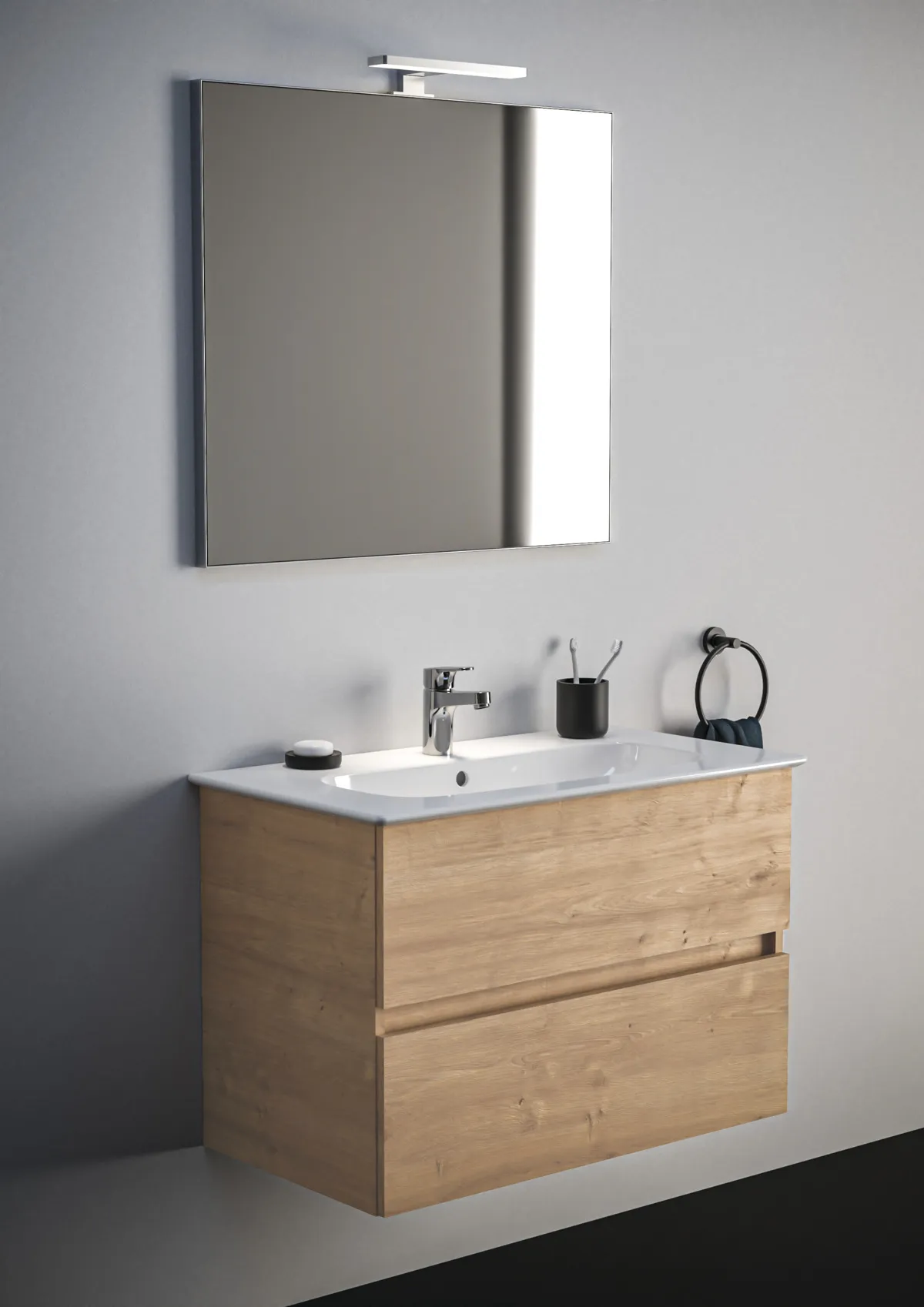 Ideal Standard Waschtischunterschrank „Eurovit+“ 80 × 55 × 44 cm Hamilton Eiche Ideal Standard Waschtischunterschrank „Eurovit+“ 80 × 55 × 44 cm Hamilton Eiche