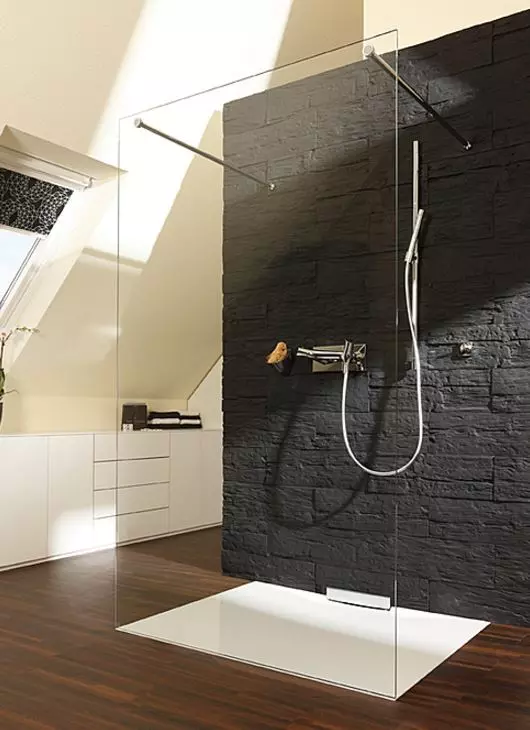 Sprinz Seitenwand Walk-In Freistehende Scheibe inkl. 2 Haltestangen „Inloop“ rahmenlos für #Türbreite#, B: 1000 mm H: 2100 mm T: 8 mm