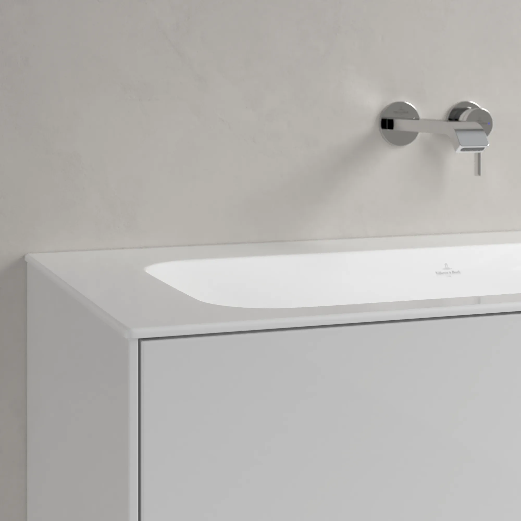 Villeroy & Boch Schrankwaschtisch aus TitanCeram „Finion“ 1000 × 500 × 160 mm, ohne Hahnlochbohrung in Weiß Alpin, mit CeramicPlus Villeroy & Boch Schrankwaschtisch aus TitanCeram „Finion“ 1000 × 500 × 160 mm, ohne Hahnlochbohrung in Weiß Alpin, mit CeramicPlus