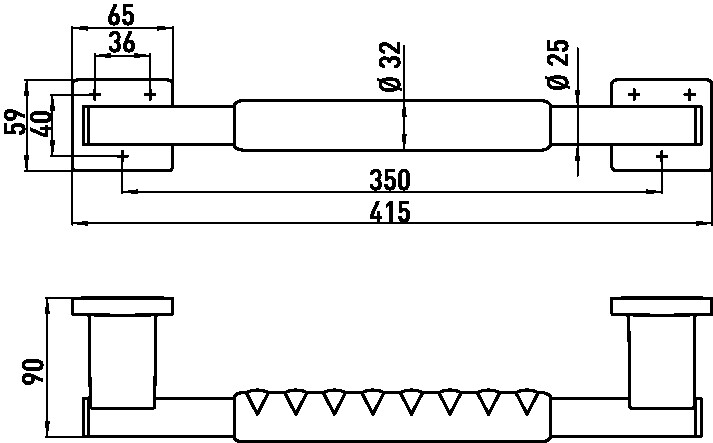 emco Haltegriff „system 2“ mit rutschhemmender Ummantelung in chrom / schwarz