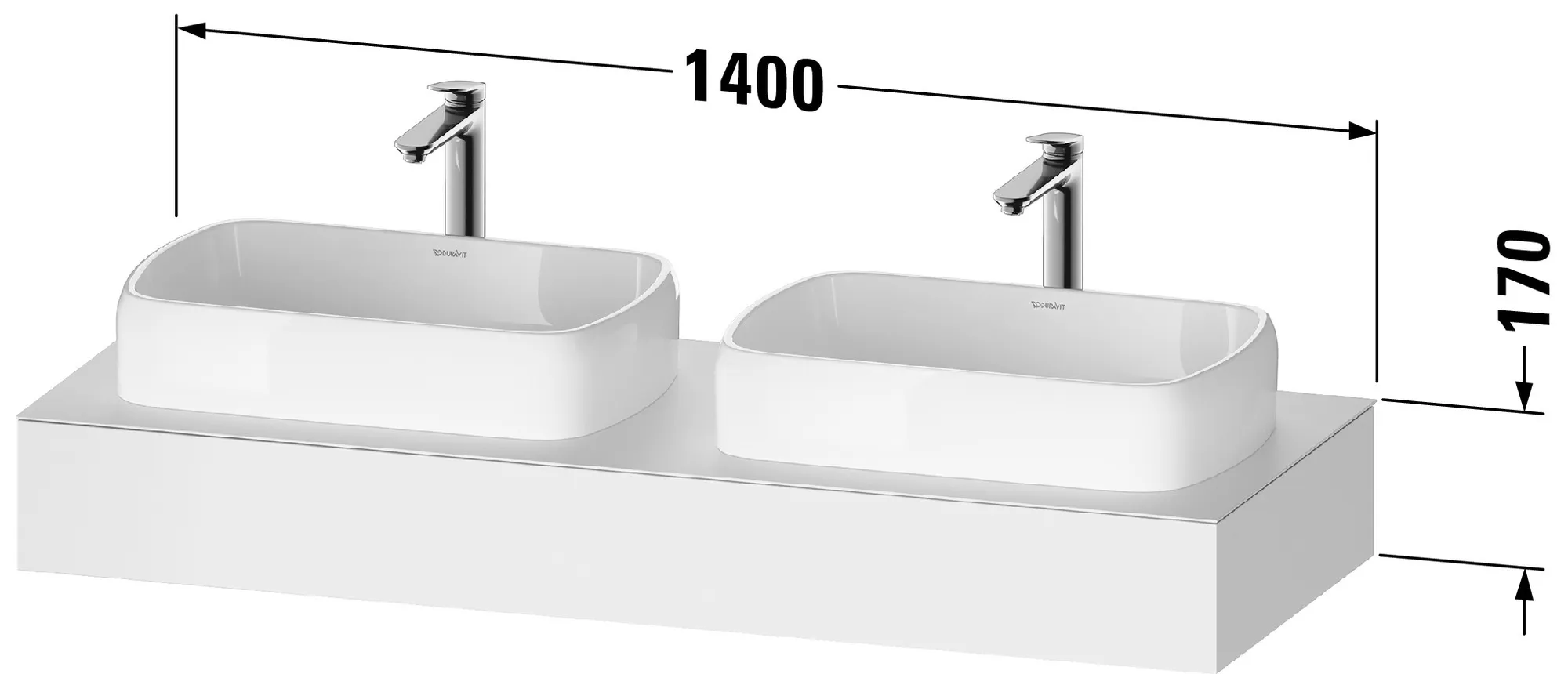 Duravit Konsole „Qatego“ in Graphit Matt