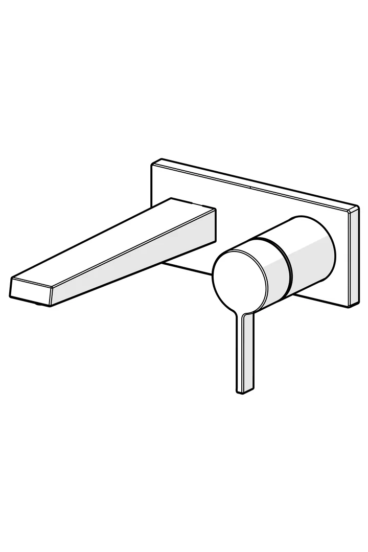 HansaLOFT Waschtischarmatur HansaLOFT 5757 Rosette eckig Ausladung 197mm 4.0 DN 15 Chrom
