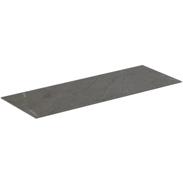 Waschtischplatte Conca, aus Keramik, 1002x373x6mm, Marmor Noir Desir