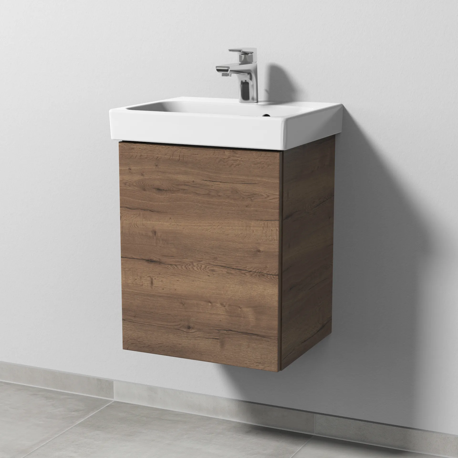 Sanipa Waschtischunterschrank „3way“ 410 × 517 × 353 mm in Eiche Tabak, Anschlag links