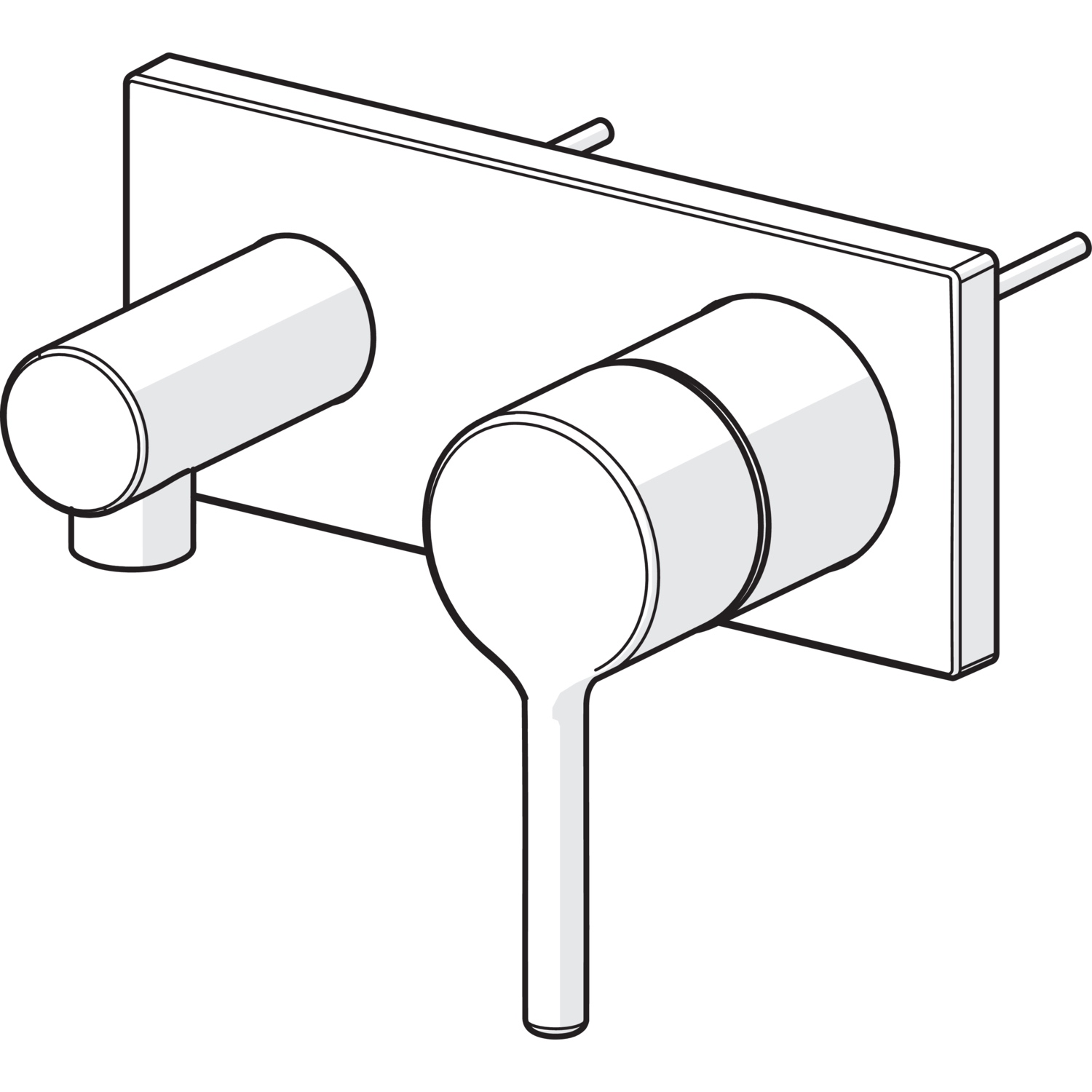 EHM Fertigset für Brause-Batterie VANTIS Style 5481 Rosette eckig Chrom