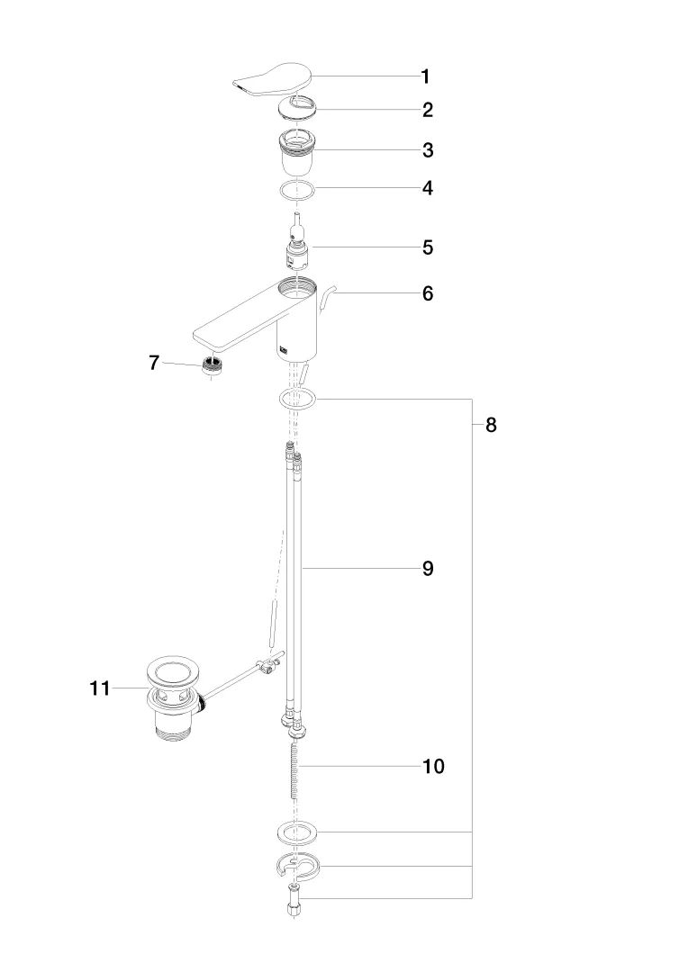 Waschtisch-Einhandbatterie mit Ablaufgarnitur LISSÉ Chrom 33500845 Waschtisch-Einhandbatterie mit Ablaufgarnitur LISSÉ Chrom 33500845