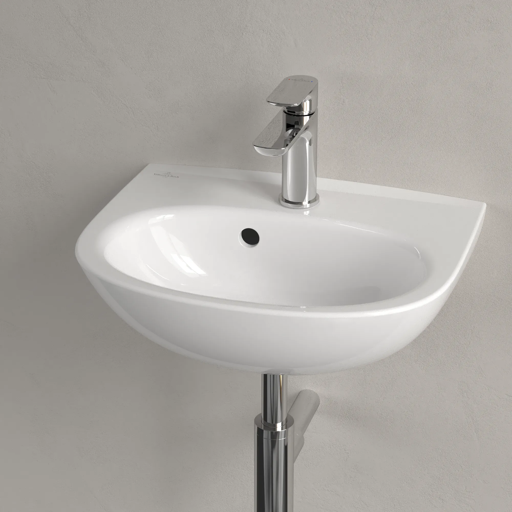 Villeroy & Boch Handwaschbecken „O.novo“ 450 × 360 × 160 mm, für Becken mittig, Hahnlochposition mittig in Weiß Alpin Villeroy & Boch Handwaschbecken „O.novo“ 450 × 360 × 160 mm, für Becken mittig, Hahnlochposition mittig in Weiß Alpin