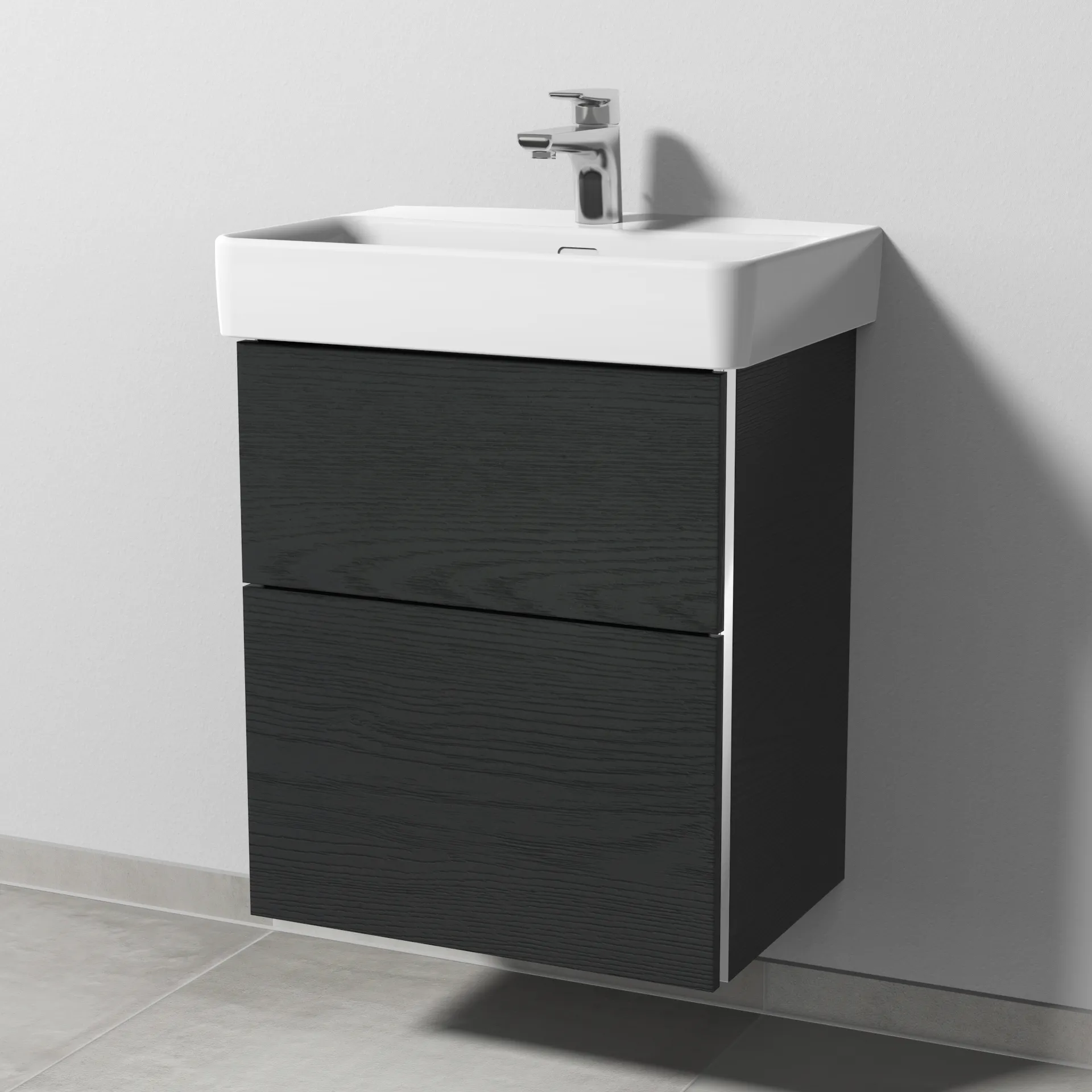 Sanipa Waschtischunterschrank „3way“ 500 × 593 × 362 mm in Black Oak Sanipa Waschtischunterschrank „3way“ 500 × 593 × 362 mm in Black Oak