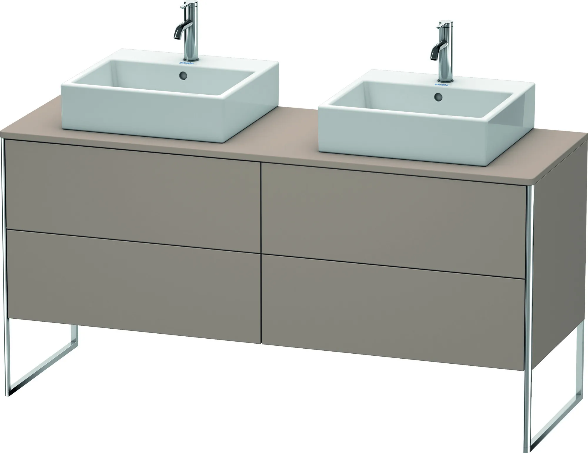 Duravit Waschtischunterschrank bodenstehend „XSquare“ 160 × 77,8 × 54,8 cm Basalt Matt