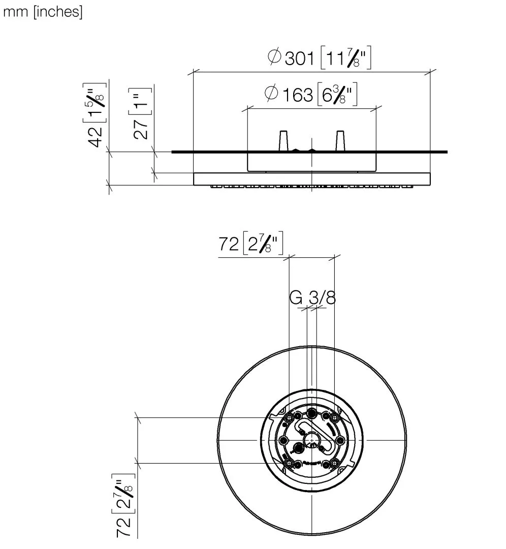 Dornbracht Regenbrause SERIENSPEZIFISCH 300 mm Gold gebürstet PVD Dornbracht Regenbrause SERIENSPEZIFISCH 300 mm Gold gebürstet PVD