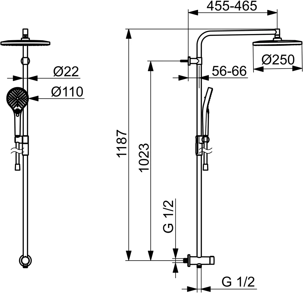 HansaVIVA Kopfbrause Set HansaVIVA 4419 Chrom