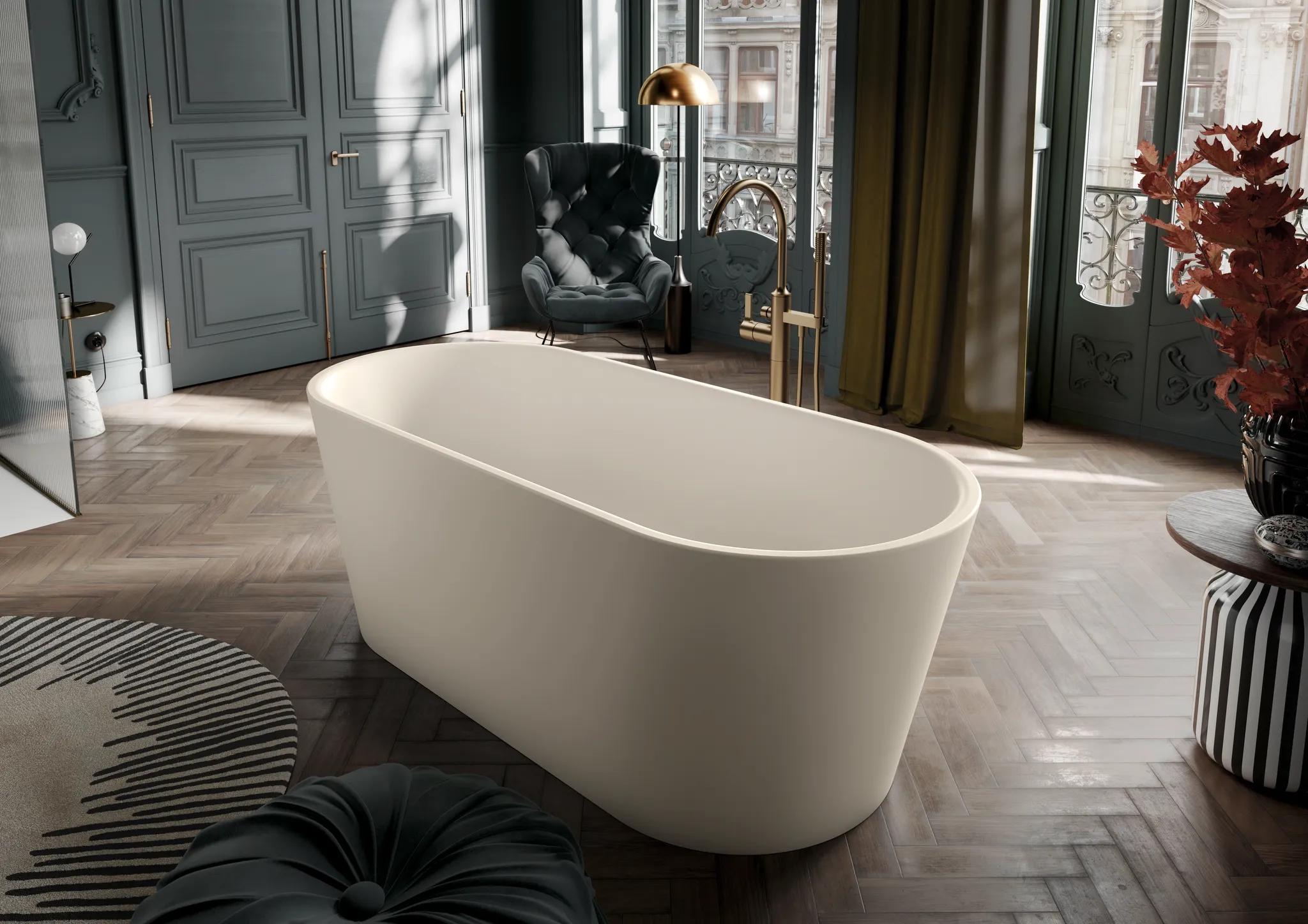 Kaldewei MEISTERSTÜCK CLASSIC DUO OVAL Badewanne, alpinweiß, oval, 1550 x 660 mm, freistehend mit mittigem Ab- und Überlaufdeckel Kaldewei MEISTERSTÜCK CLASSIC DUO OVAL Badewanne, alpinweiß, oval, 1550 x 660 mm, freistehend mit mittigem Ab- und Überlaufdeckel