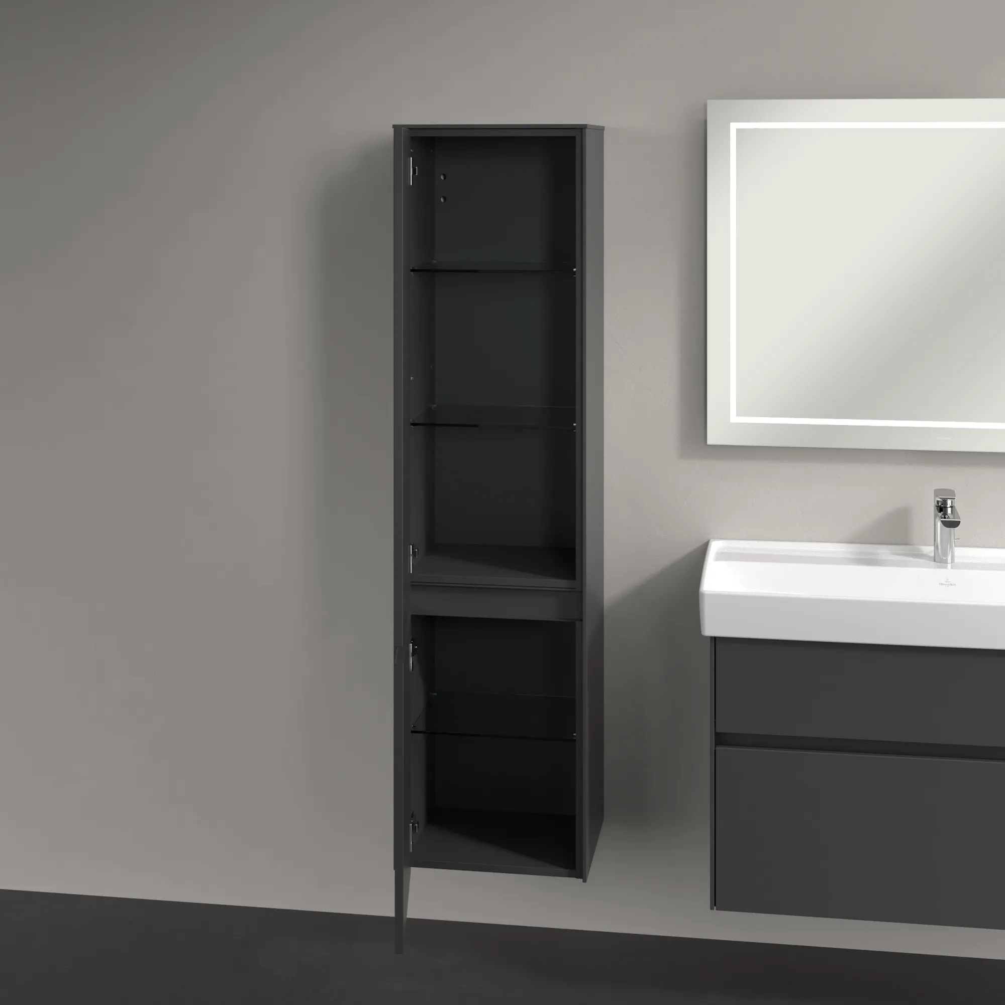 Villeroy & Boch Hochschrank „Collaro“ 40,4 × 153,8 × 34,9 cm ohne Beleuchtung, Anschlag links, 2 Türen Villeroy & Boch Hochschrank „Collaro“ 40,4 × 153,8 × 34,9 cm ohne Beleuchtung, Anschlag links, 2 Türen