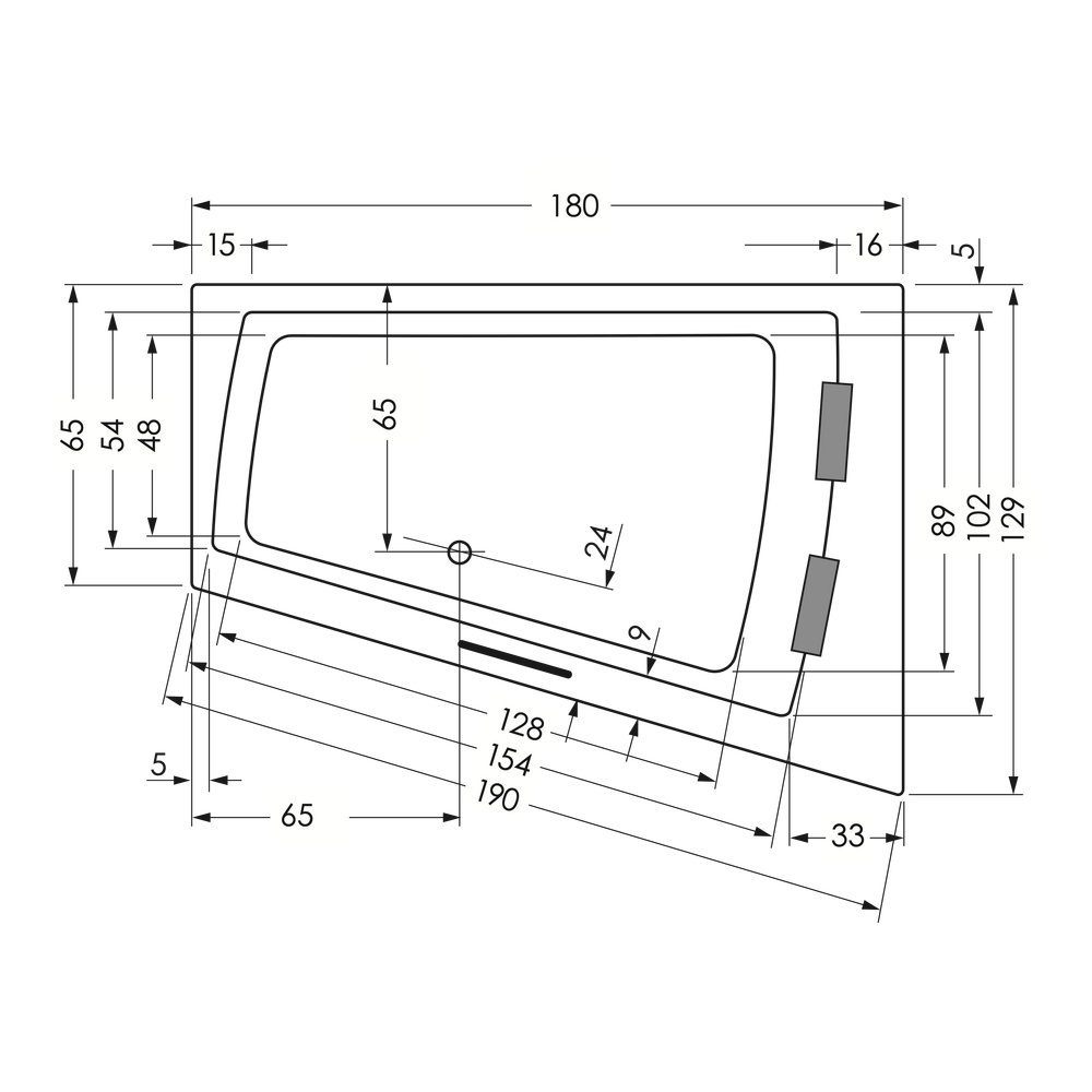 repaBAD Badewanne „Genf Duo“ trapez 1800 mm in Weiß Matt repaBAD Badewanne „Genf Duo“ trapez 1800 mm in Weiß Matt