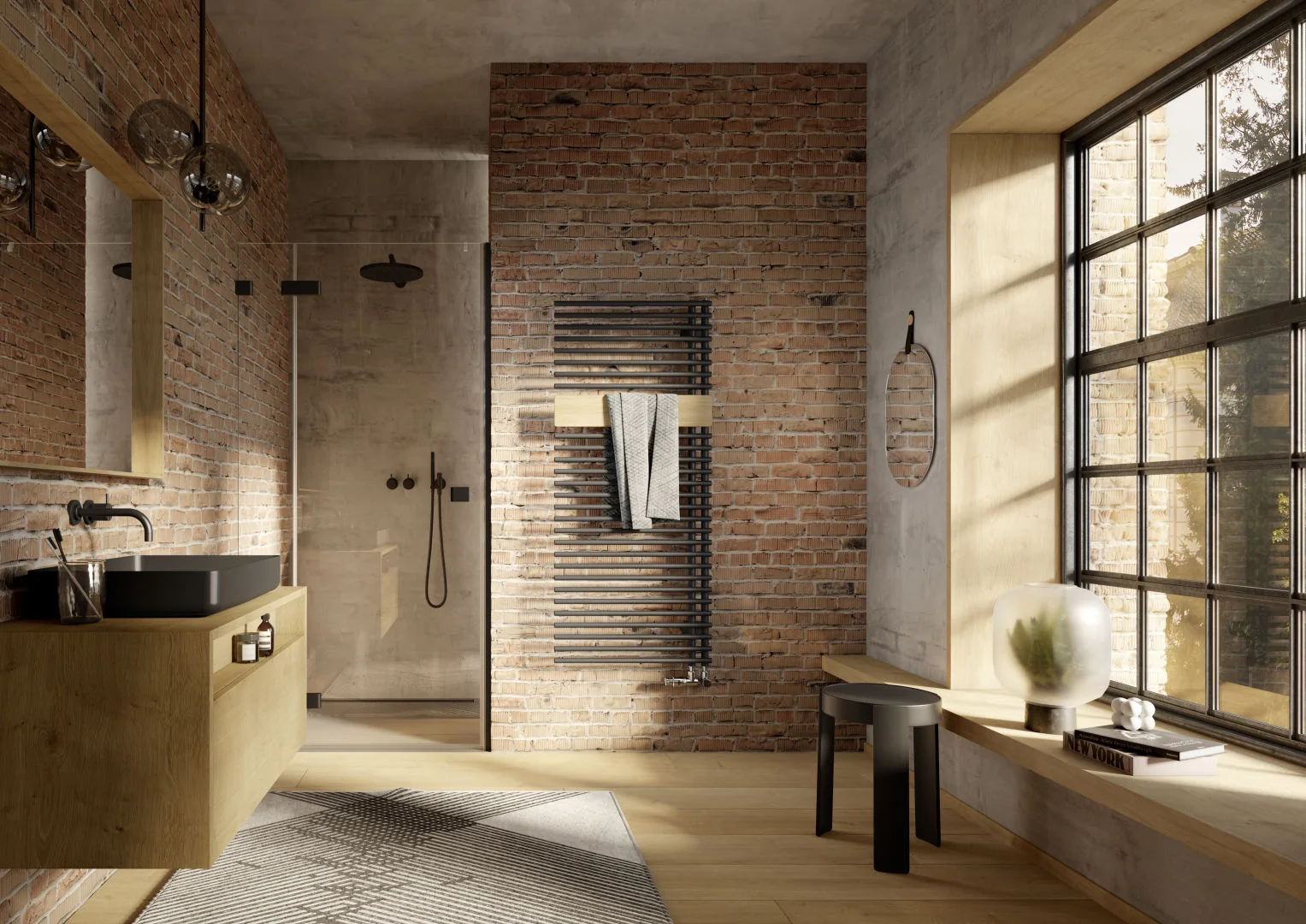Kermi Design-Heizkörper „Credo® Half® round“ 45 × 100 cm in Weiß (RAL 9016)