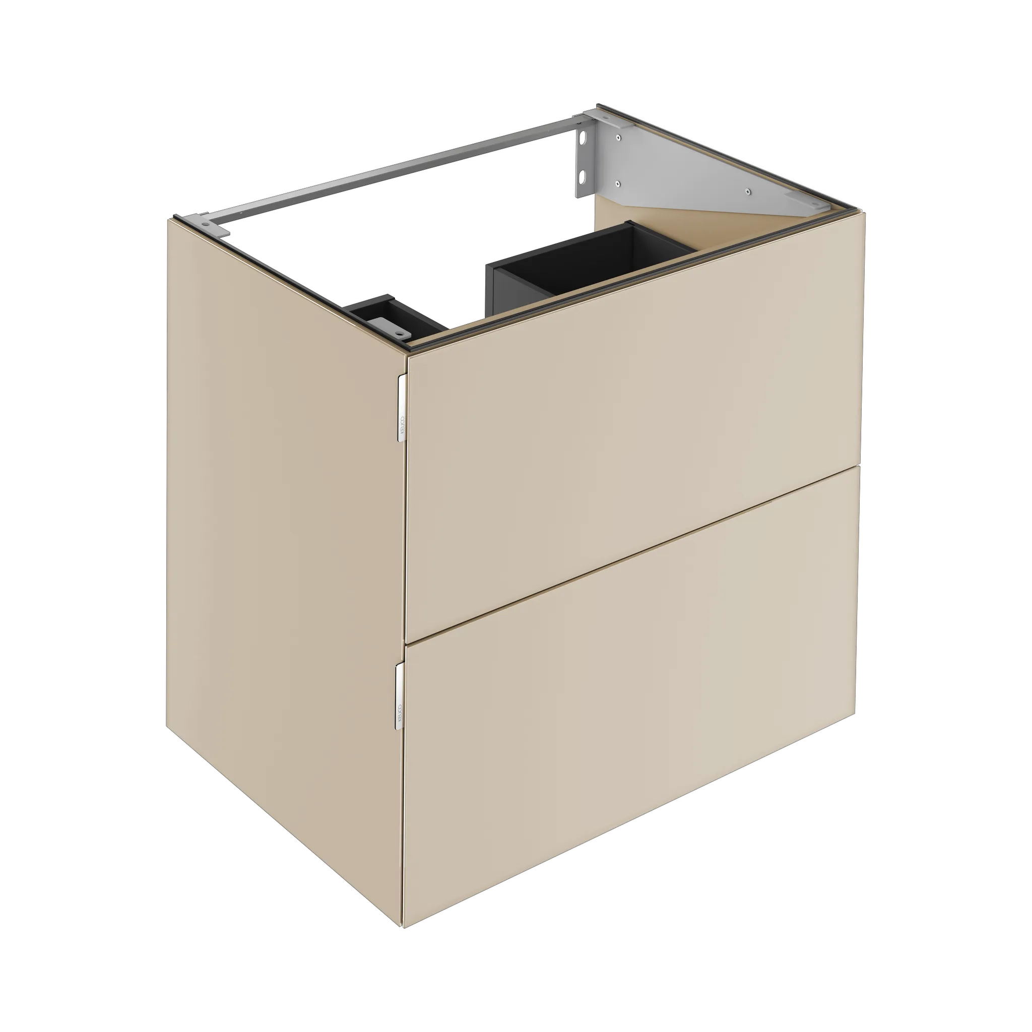 KEUCO EDITION 11 ART Waschtischunterbau mit 2 Auszügen und Beleuchtung, 800x700x490, Glas sand satiniert