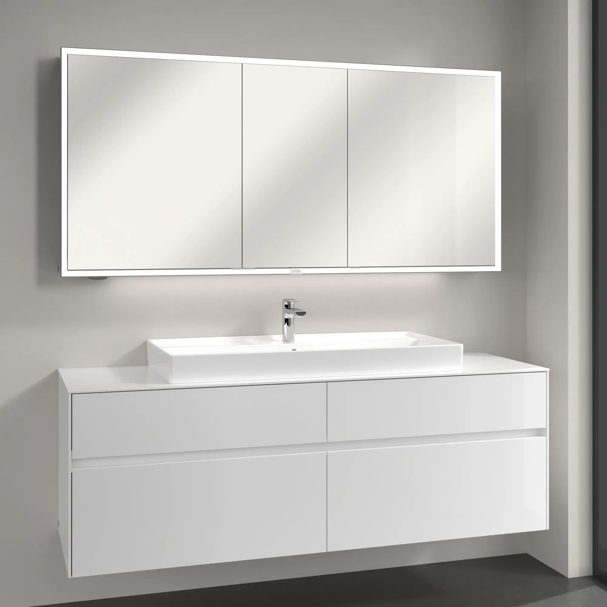 Villeroy & Boch Vorbau-Spiegelschrank „My View Now“ 1600 × 750 × 168 mm in White Matt Villeroy & Boch Vorbau-Spiegelschrank „My View Now“ 1600 × 750 × 168 mm in White Matt