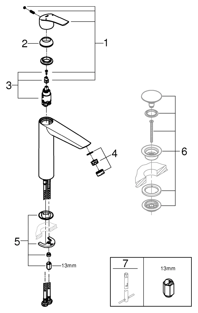 Grohe Eurosmart Professional Einhandmischer, 23971_3, XL-Size, chrom Grohe Eurosmart Professional Einhandmischer, 23971_3, XL-Size, chrom