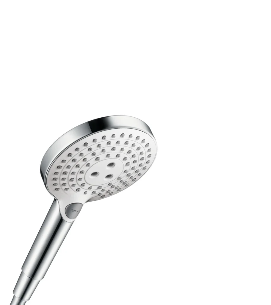 Hansgrohe Handbrause Raindance Select S EcoSmart Chrom, 125 mm Brausekopfgröße, 3 Strahlarten (Rain, RainAir, Whirl), QuickClean, max. Durchfluss 8,5 l/min bei 3 bar