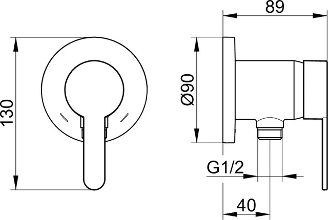 IXMO 59552010301 IXMO_solo Einhebelmischer mit Schlauchanschluss/rund Griff IXMO Flat verchromt