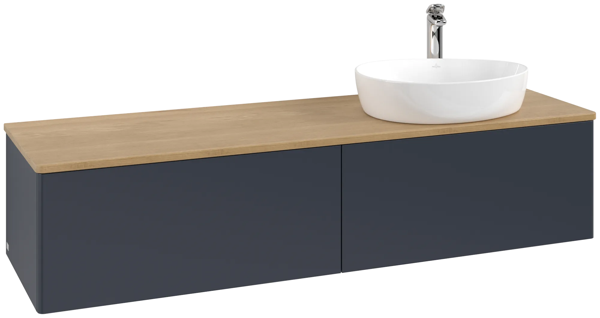 Villeroy & Boch Antao Waschbeckenunterschrank L38_5, 1600x360x500mm, Midnight Blue Matt Lacquer / Honey Oak