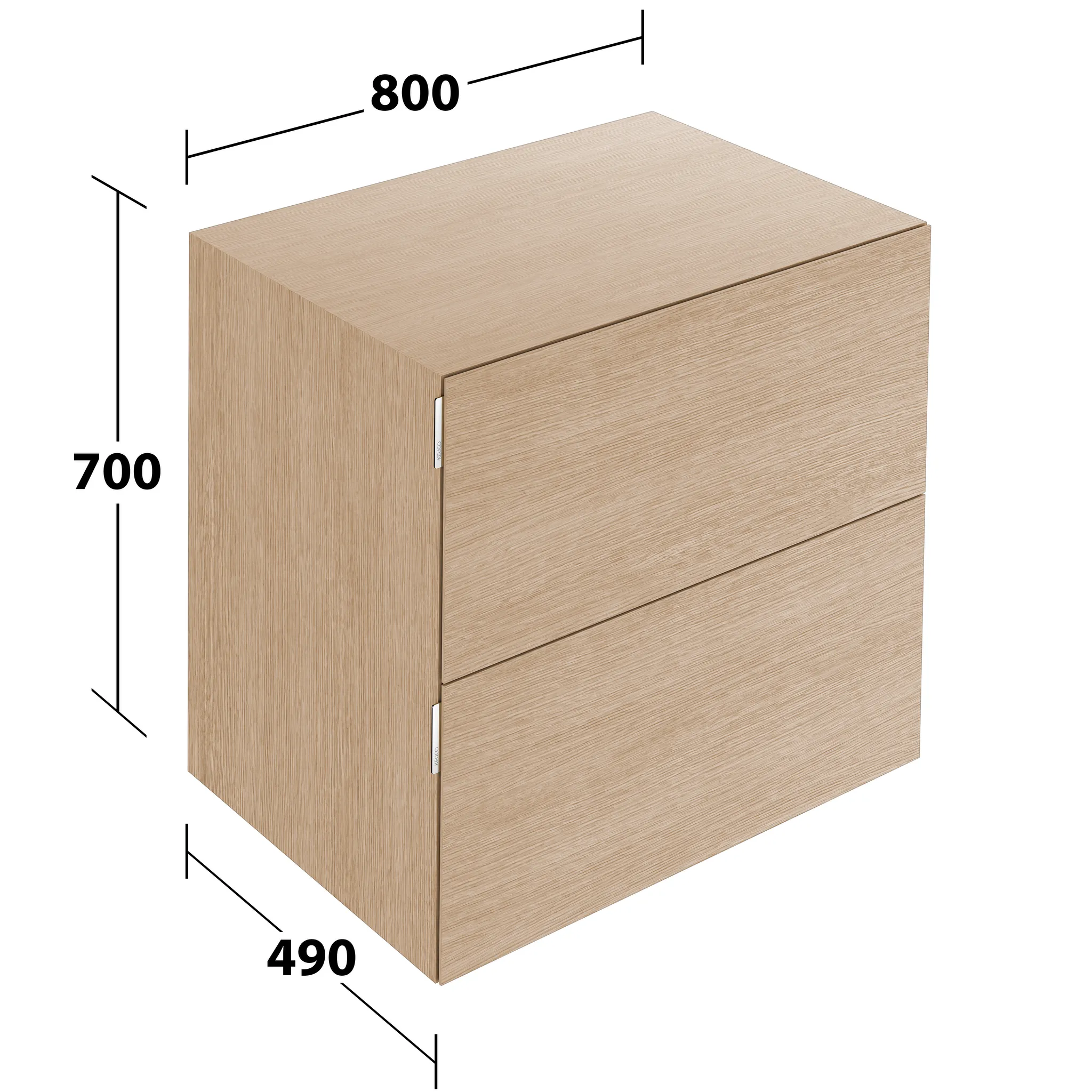 KEUCO Sideboard mit Auszügen „Edition 11 Art“ Eiche hell (Furnier), Eiche hell (Furnier), mit Beleuchtung 80 × 70 × 49 cm