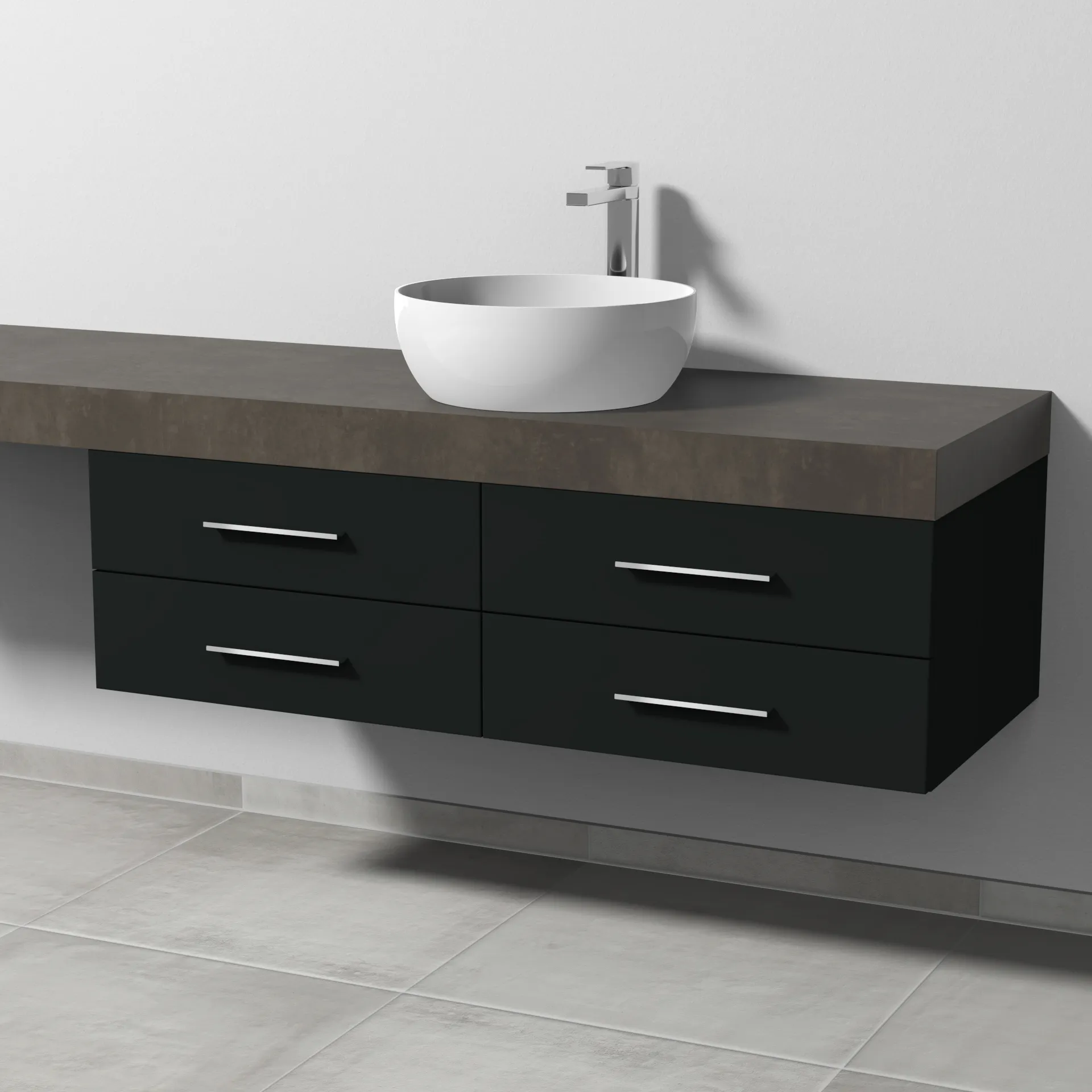 Sanipa Waschtischunterschrank „2morrow“ 1200 × 340 × 520 mm in Vulkan (matt)