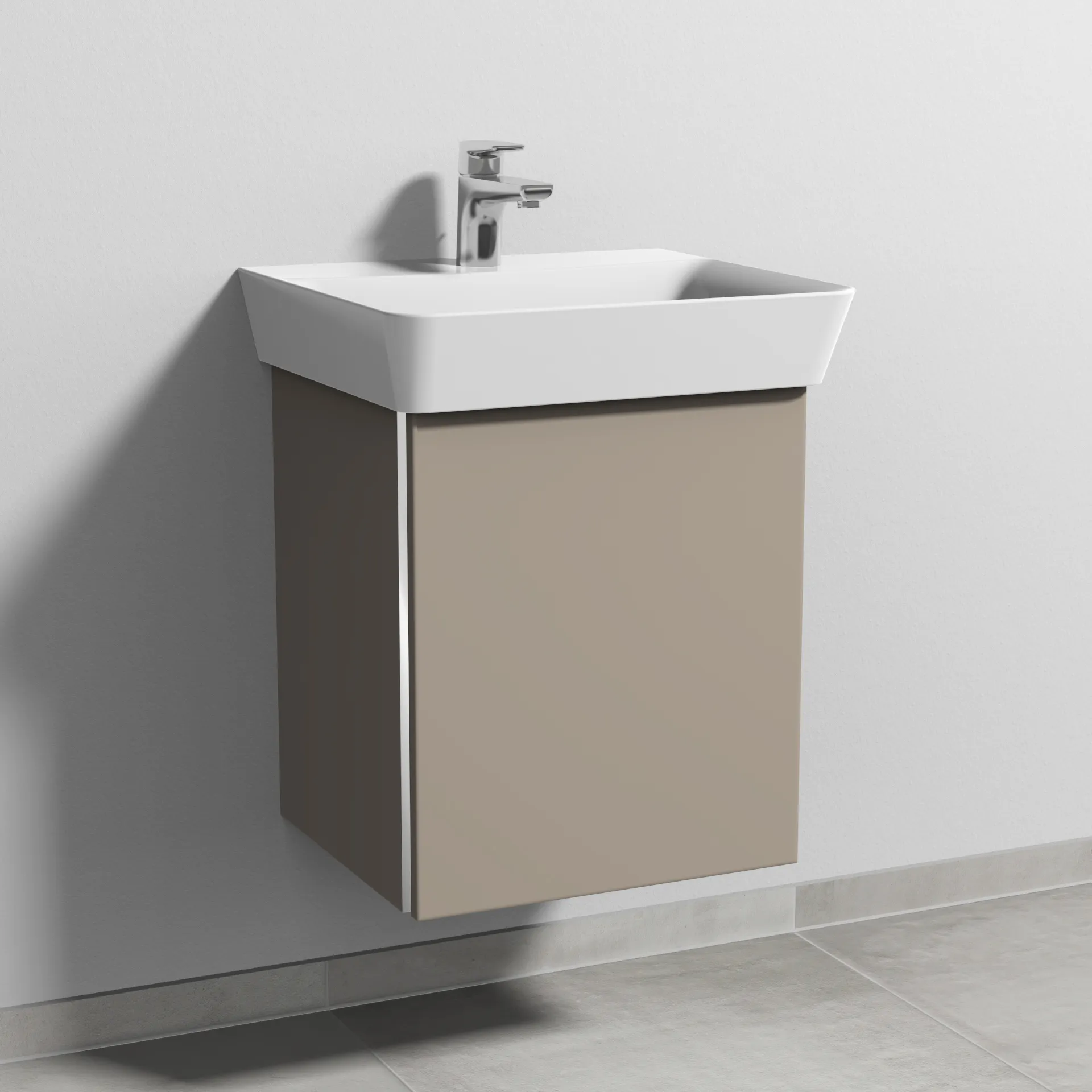 Sanipa Waschtischunterschrank „3way“ passend zu Keramik-Waschtische Connect Air Cube von Ideal Standard 430 × 513 × 392 mm in Sandgrau (matt),