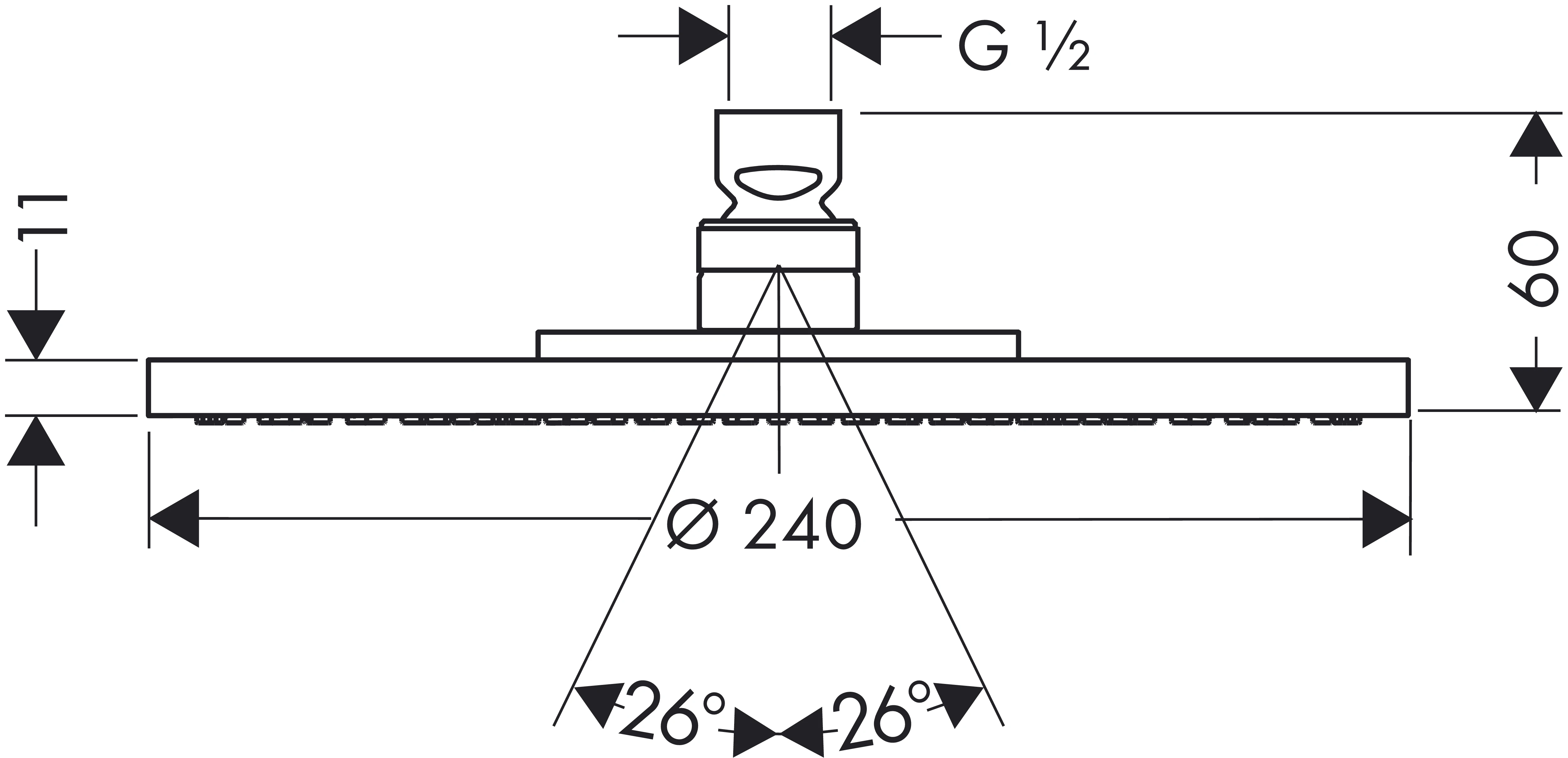 Tellerkopfbrause Axor 240 mm chrom mit Air-Injection