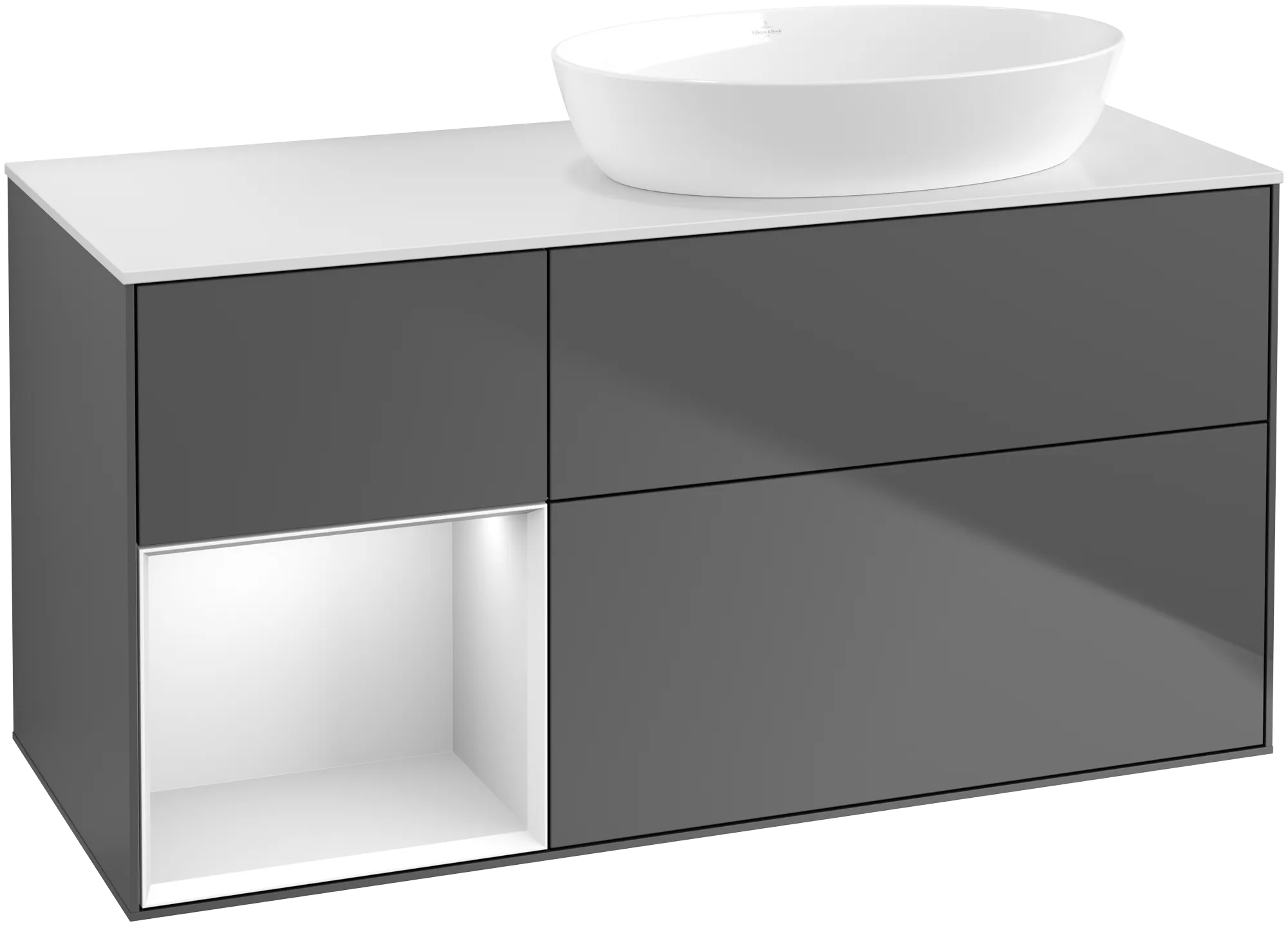 Villeroy & Boch Finion Waschbeckenunterschrank GA4 1200x603x501mm anthrazit/matt Weiß