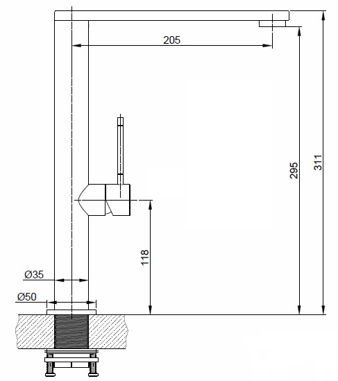 Spültisch-Einhandbatterie AqvaKitchen - schwenkbarer Auslauf - Kartusche mit keramischen Dichtscheiben - Heisswassersperre - Wassermengendurchflussregulierung - flexible Druckschläuche 3/8", DVGW W270 - Edelstahl gebürtstet Spültisch-Einhandbatterie AqvaKitchen - schwenkbarer Auslauf - Kartusche mit keramischen Dichtscheiben - Heisswassersperre - Wassermengendurchflussregulierung - flexible Druckschläuche 3/8", DVGW W270 - Edelstahl gebürtstet