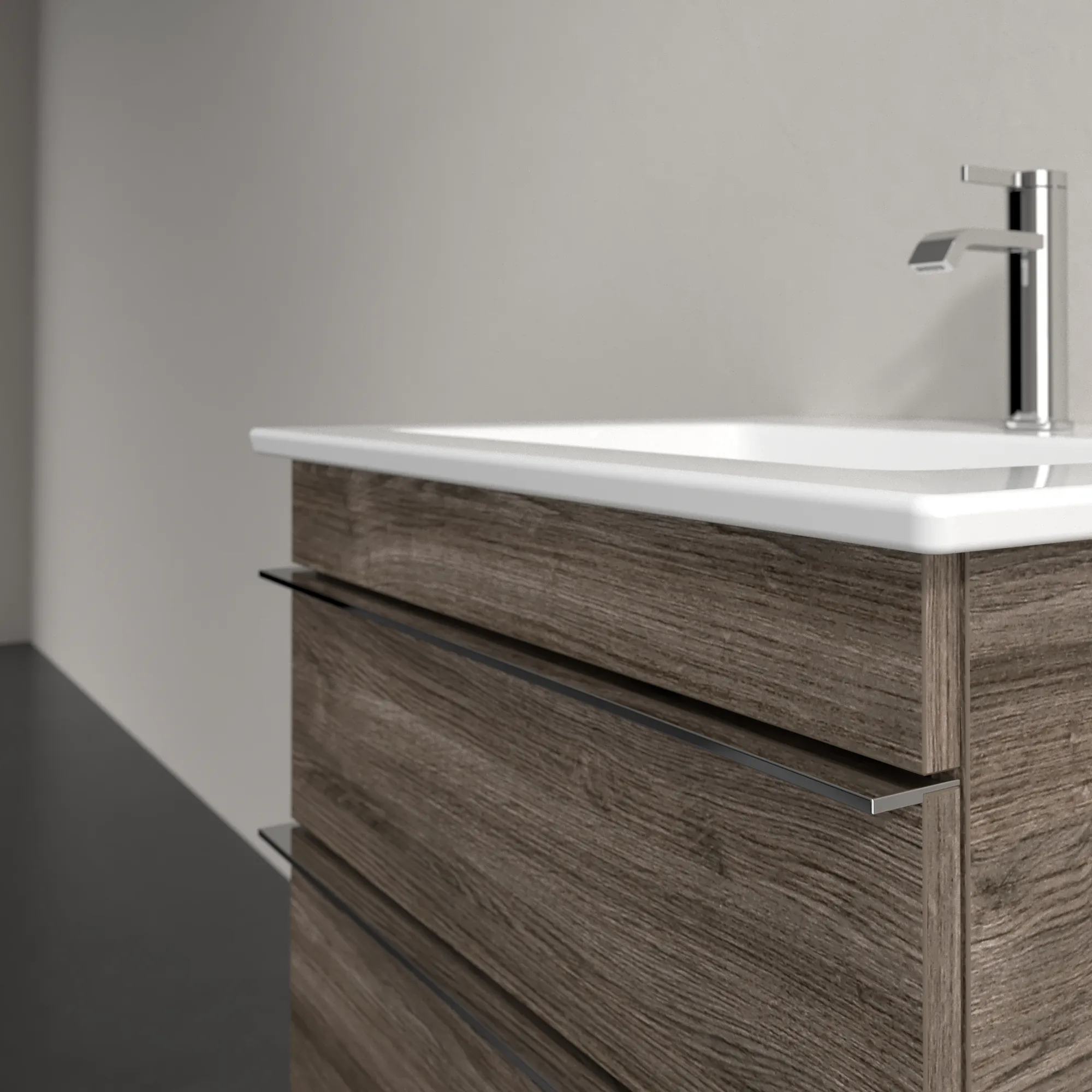 Villeroy & Boch Waschtischunterschrank „Venticello“ für Schrankwaschtisch 553 × 590 × 502 mm Stone Oak, für Becken mittig