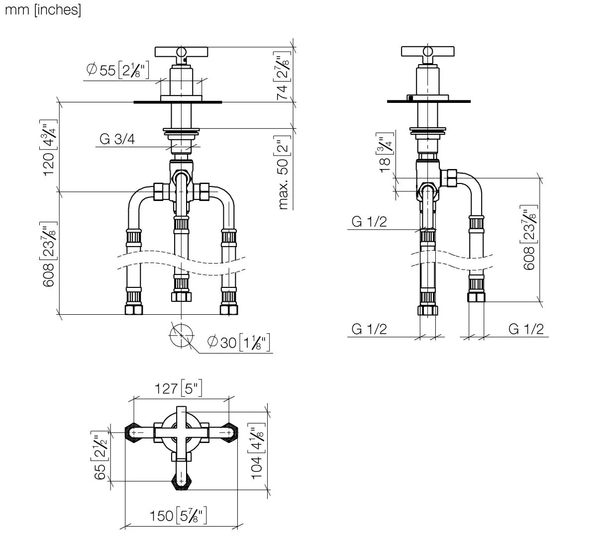 Dornbracht TARA Zweiwege-Umstellung für Wannenrand- bzw. Fliesenrandmontage - Chrom Dornbracht TARA Zweiwege-Umstellung für Wannenrand- bzw. Fliesenrandmontage - Chrom