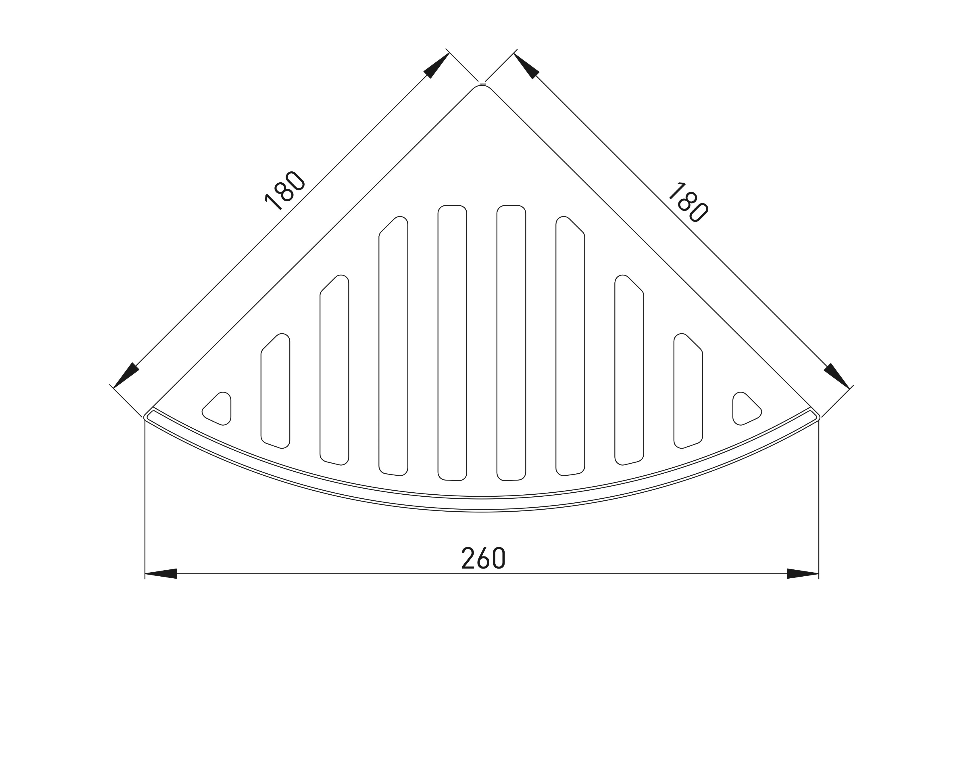 ASW Duschkorb 104523 26 × 18,5 × 7 cm in Matt Schwarz