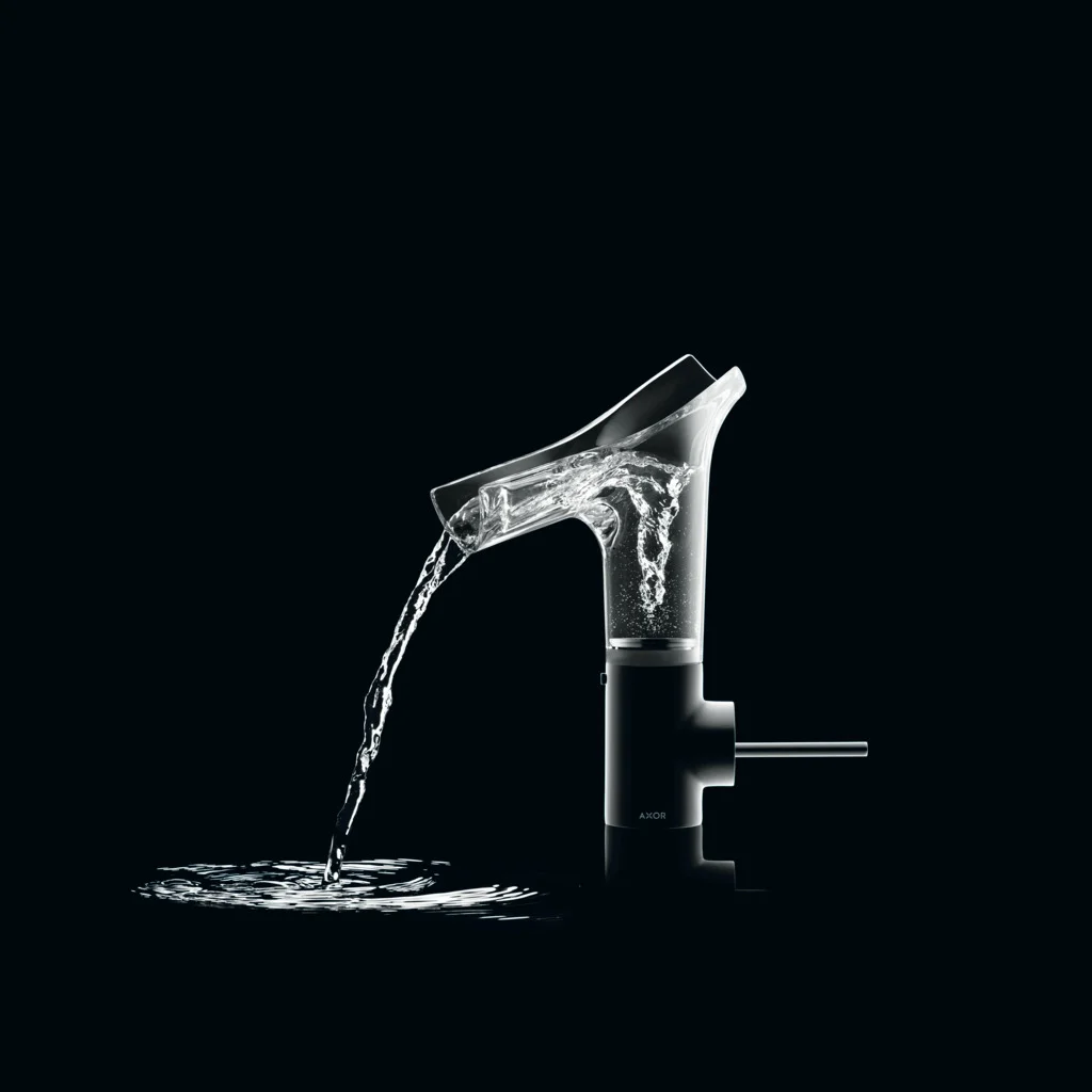 Hansgrohe AXOR Starck V Einhebel-Waschtischmischer chrom, Ausladung 125 mm, ComfortZone 140, Glasauslauf, Keramikmischsystem