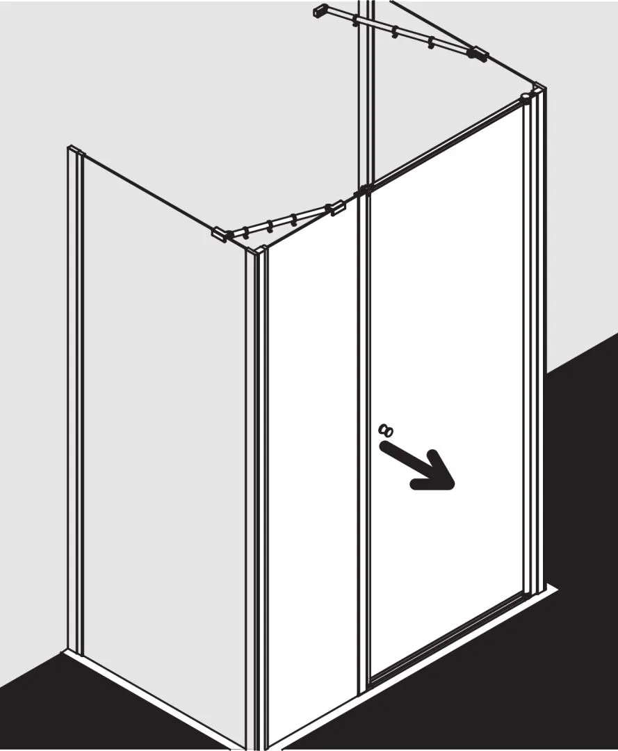 Kermi Duschdesign IBIZA 2000 Schwingtür und Festfeld, links Anschlag, 1750x1100 mm Kermi Duschdesign IBIZA 2000 Schwingtür und Festfeld, links Anschlag, 1750x1100 mm