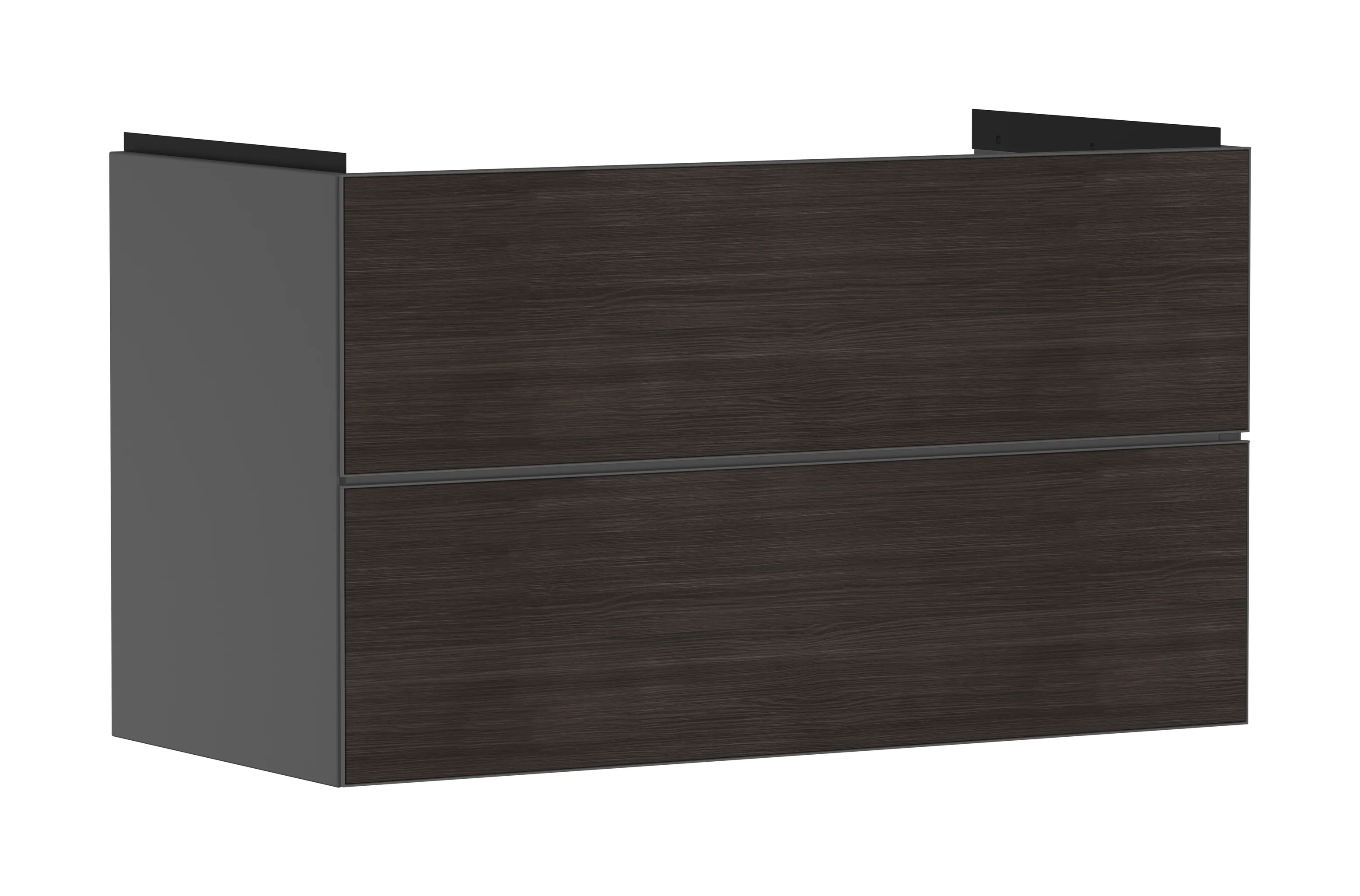 Hansgrohe Xevolos E Waschtischunterschrank Schiefergrau Matt, 980 x 475 mm, 2 Schubkästen, griff- und siphonausschnittlos, SoftClose, PushOpen, vormontiert