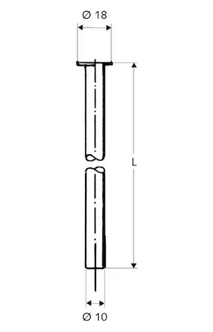 Kupferrohr Ø 10 mm, Einerseits mit Bördel Ø 18 mm für G 1/2 Überwurfmutter, andererseits glatt, 1000 mm, chrom