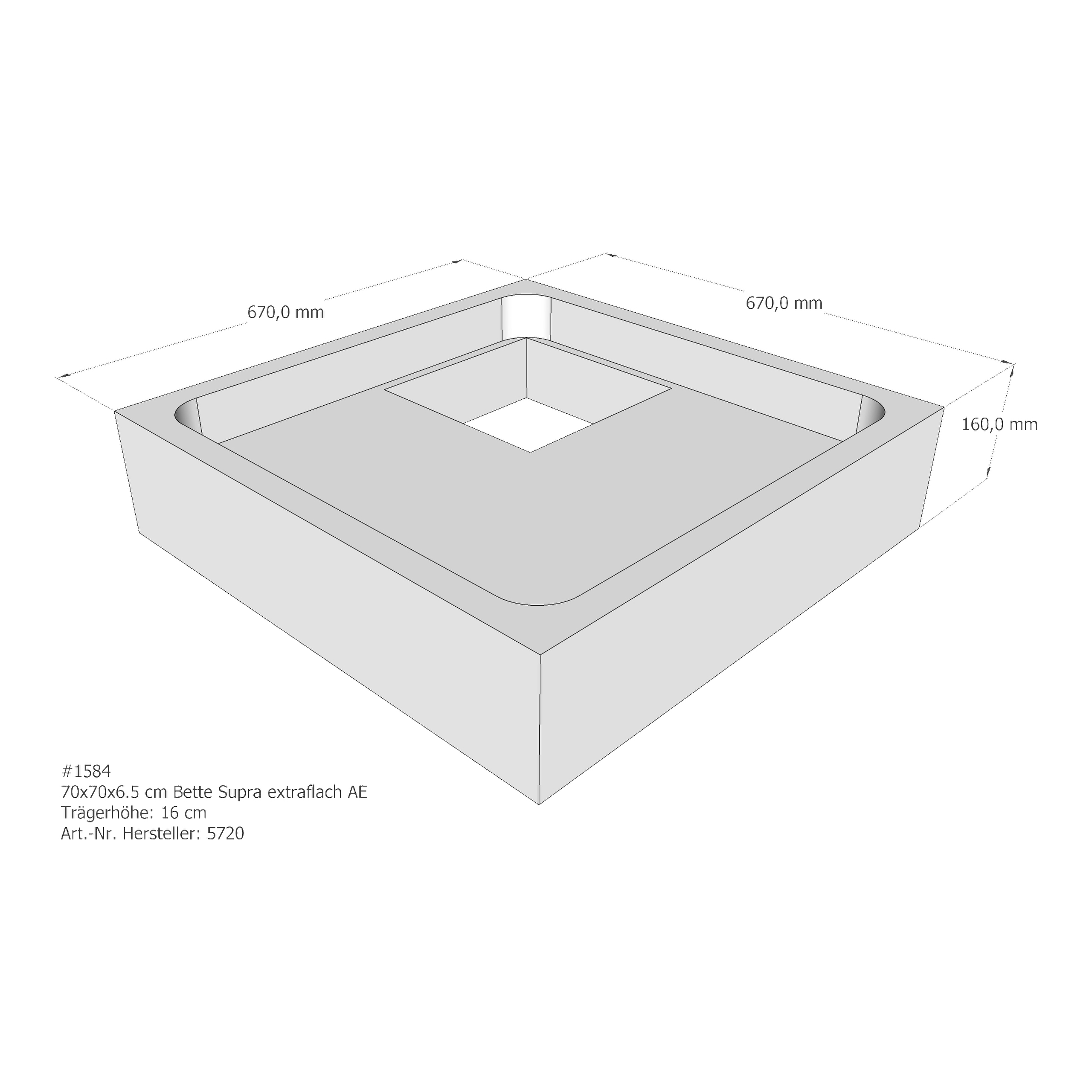 Duschwannenträger für Bette Supra (extraflach) 70 × 70 × 6,5 cm Duschwannenträger für Bette Supra (extraflach) 70 × 70 × 6,5 cm