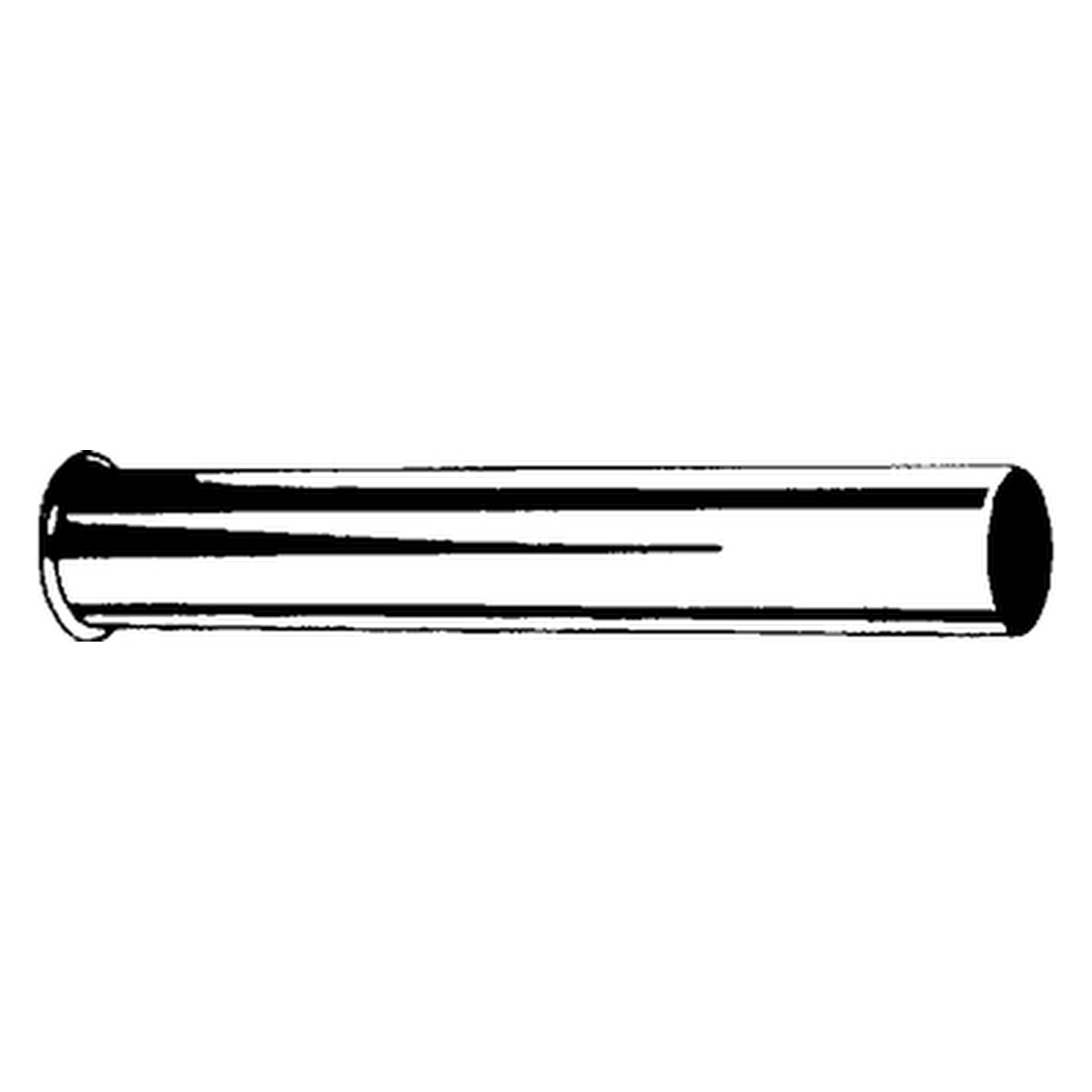 Abgangsrohr, gerade mit Bördelrand 32 × 250 mm chrom
