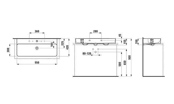 Waschbecken „VAL“ in Weiß Waschbecken „VAL“ in Weiß