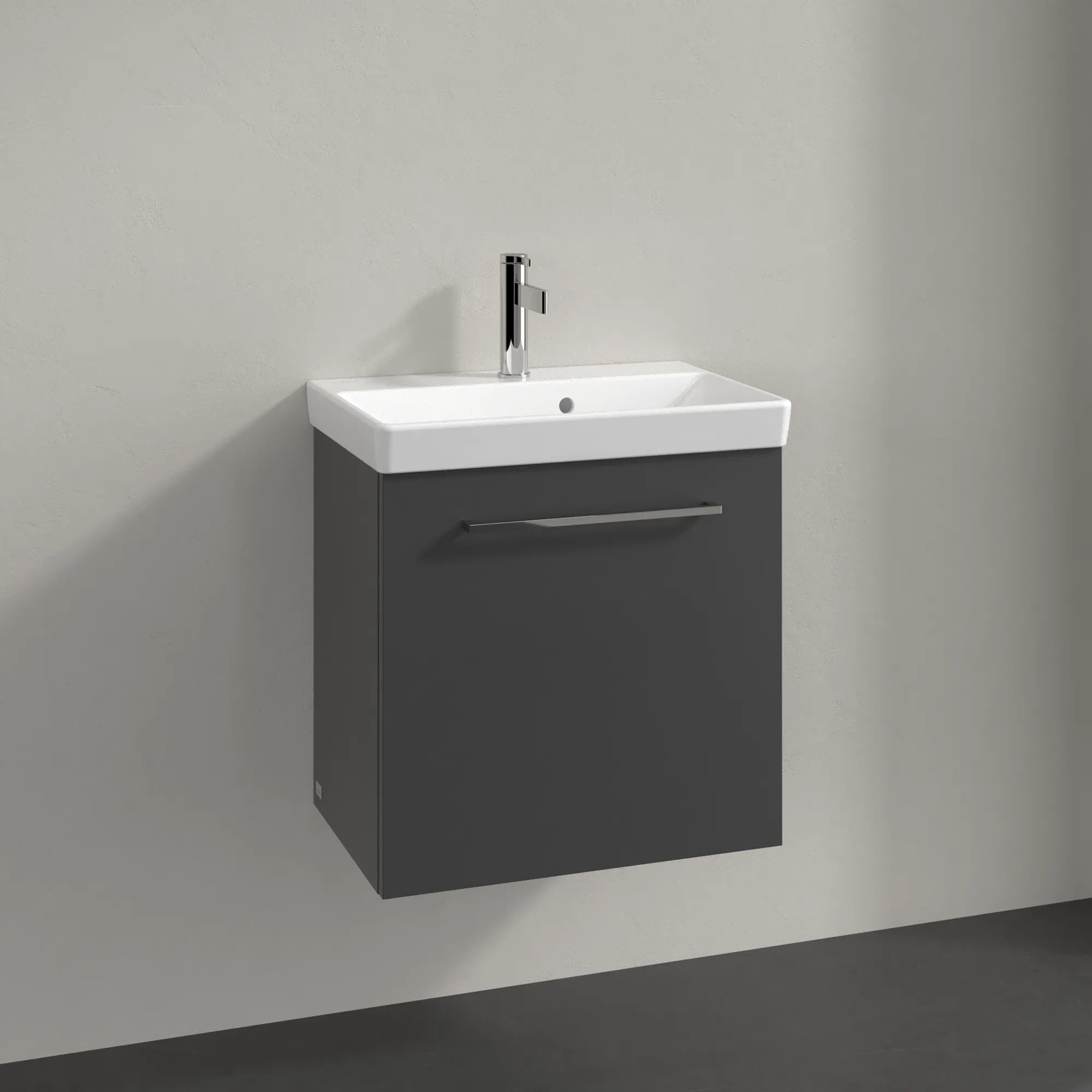 Villeroy & Boch Waschtischunterschrank mit Tür „Avento“ für Schrankwaschtisch 530 × 514 × 352 mm Graphite, Anschlag rechts, Soft Closing, 1 Tür Villeroy & Boch Waschtischunterschrank mit Tür „Avento“ für Schrankwaschtisch 530 × 514 × 352 mm Graphite, Anschlag rechts, Soft Closing, 1 Tür