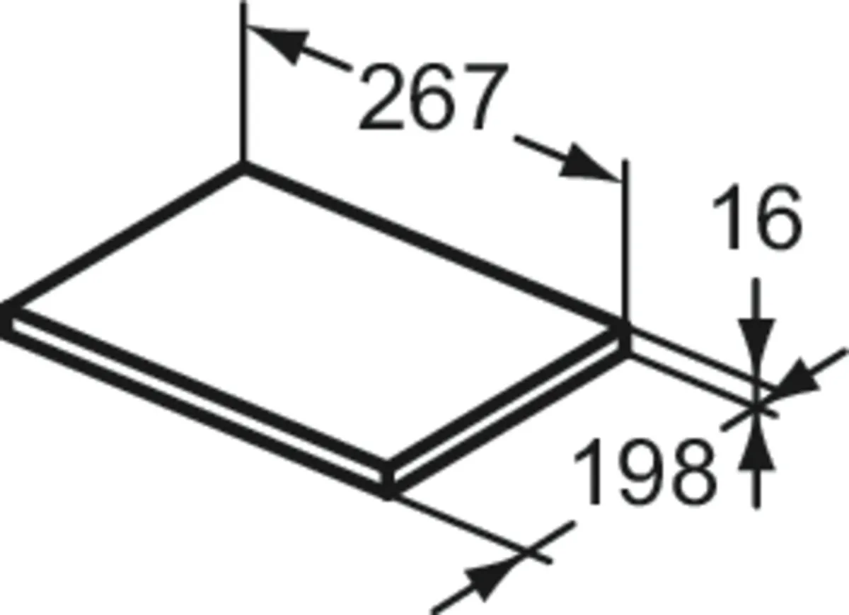 Ideal Standard Einlegeboden Eurovit+ Hochglanz grau 267x198 mm