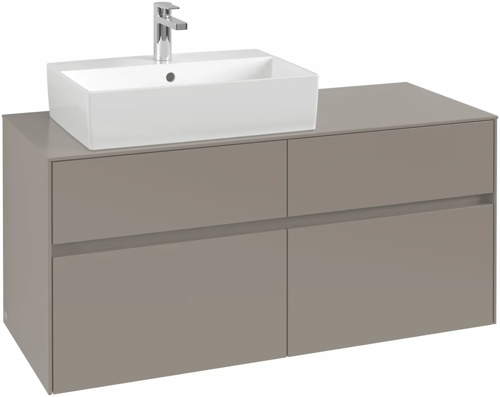 Villeroy & Boch Collaro Waschbeckenunterschrank C129B0, 1200x548x500mm, links, Cashmere Grey