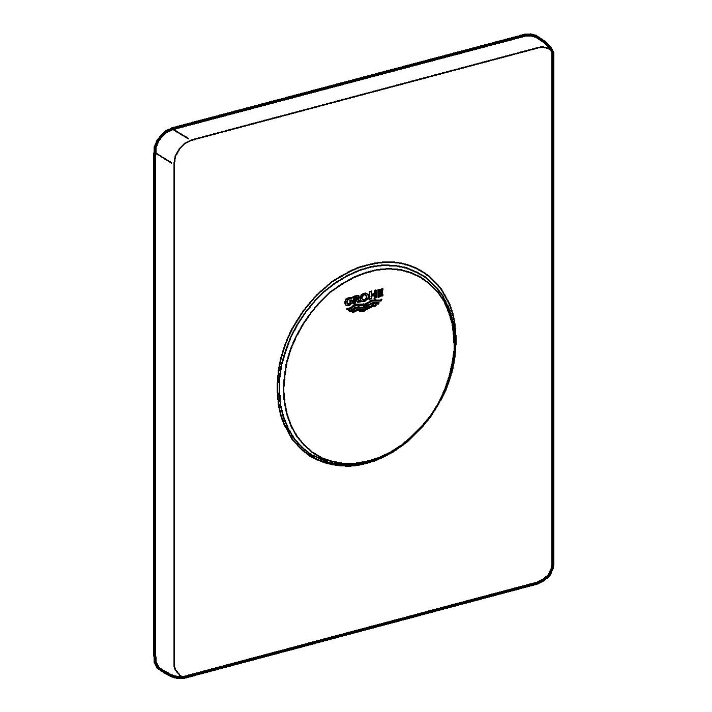 WC-Betätigung Skate 38573, 156 x 197 mm, für 1-Mengen-Betätigung, senkrechte und waagerechte Montage, alpinweiß