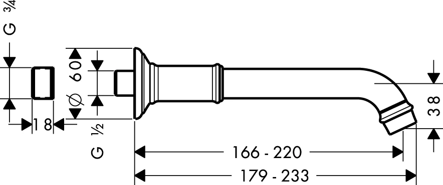 Wanneneinlauf Axor Montreux chrom Wanneneinlauf Axor Montreux chrom